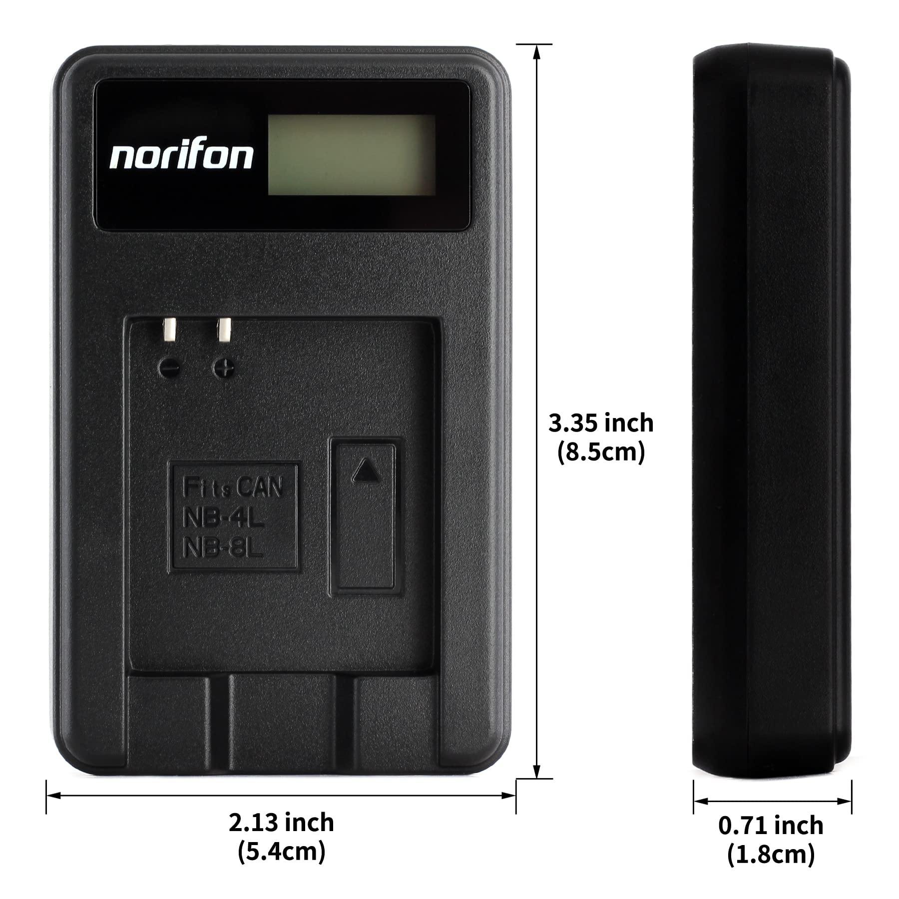 Norifon NB-4L LCD USB Ładowarka do Canon PowerShot SD750 SD780 IS | Kompatybilny z Canon PowerShot SD1000, SD1100 IS SD1400 IS A2200 A3100 IS, IXY Digital 60, IXUS 220 HS Aparat