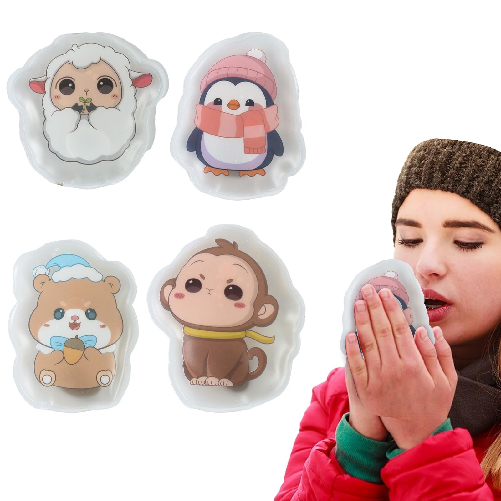 Calentadores De Manos De Bolsillo Forma De Pingüino,Calentadores de Bolsillo Reutilizables | Portátil 4 Piezas De Almohadilla Térmica para Exteriores Niños Camping Hombres Mujeres Cumpleaños Invierno