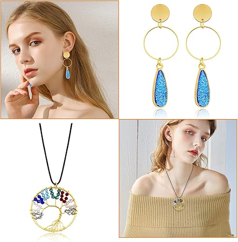 Miniatura 4 de 440 aretes de 2.362 in para la fabricación de joyas, aretes de aro hipoalergénicos redondos, anillos de enlace de bisel abierto para suministros de