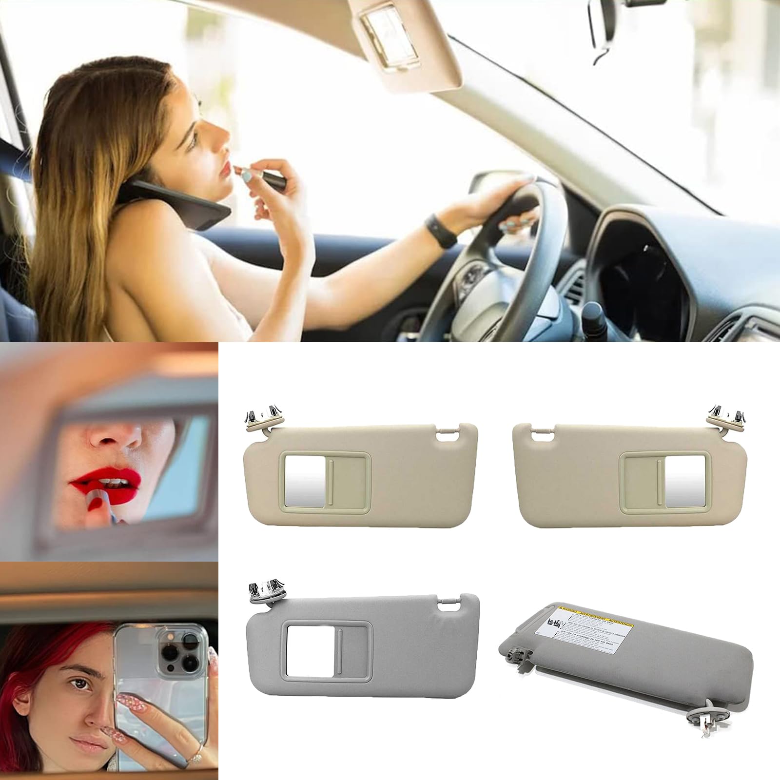 Parasole Bloccante Adatto Per 7432035A91B1 2010-2023 Scudo Con Trucco Vanità Luce Copertura Accessori Auto Sicuro