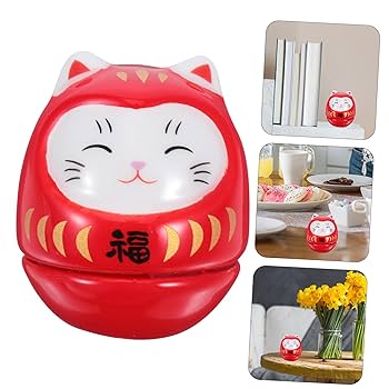 ⭐️59匹⭐️招き猫⭐️御頼み猫⭐️ゴマスリ猫⭐️よろしゅう猫⭐️置物 Amazon｜DECHOUS 招财猫置物 風ダルマ型揺れる招财猫フィギュア