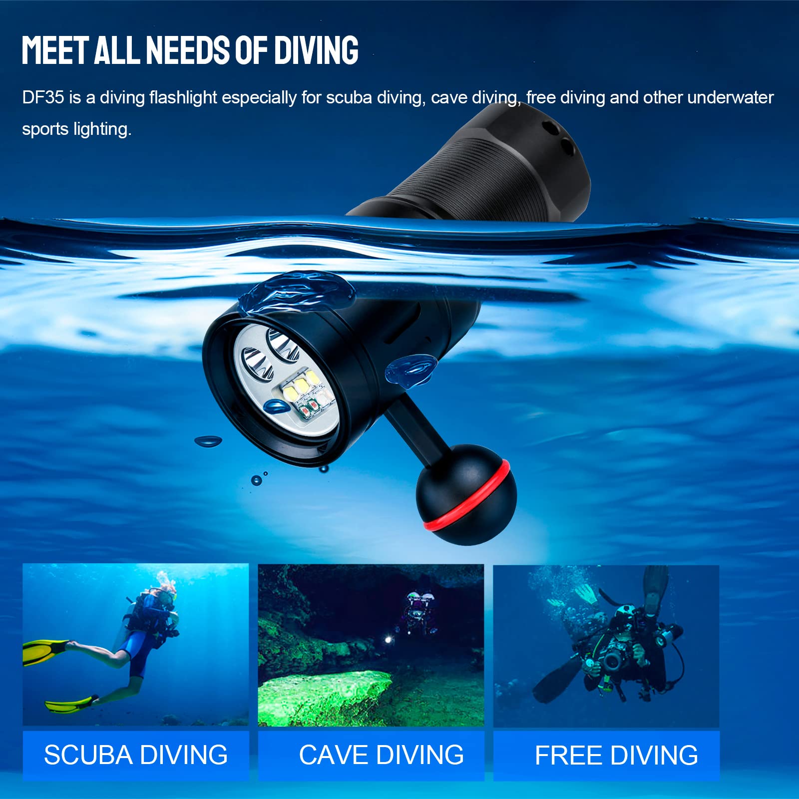 TrustFire DF007 - Torcia Subacquea 3350 Lumen, 100m Impermeabile - Foto 2