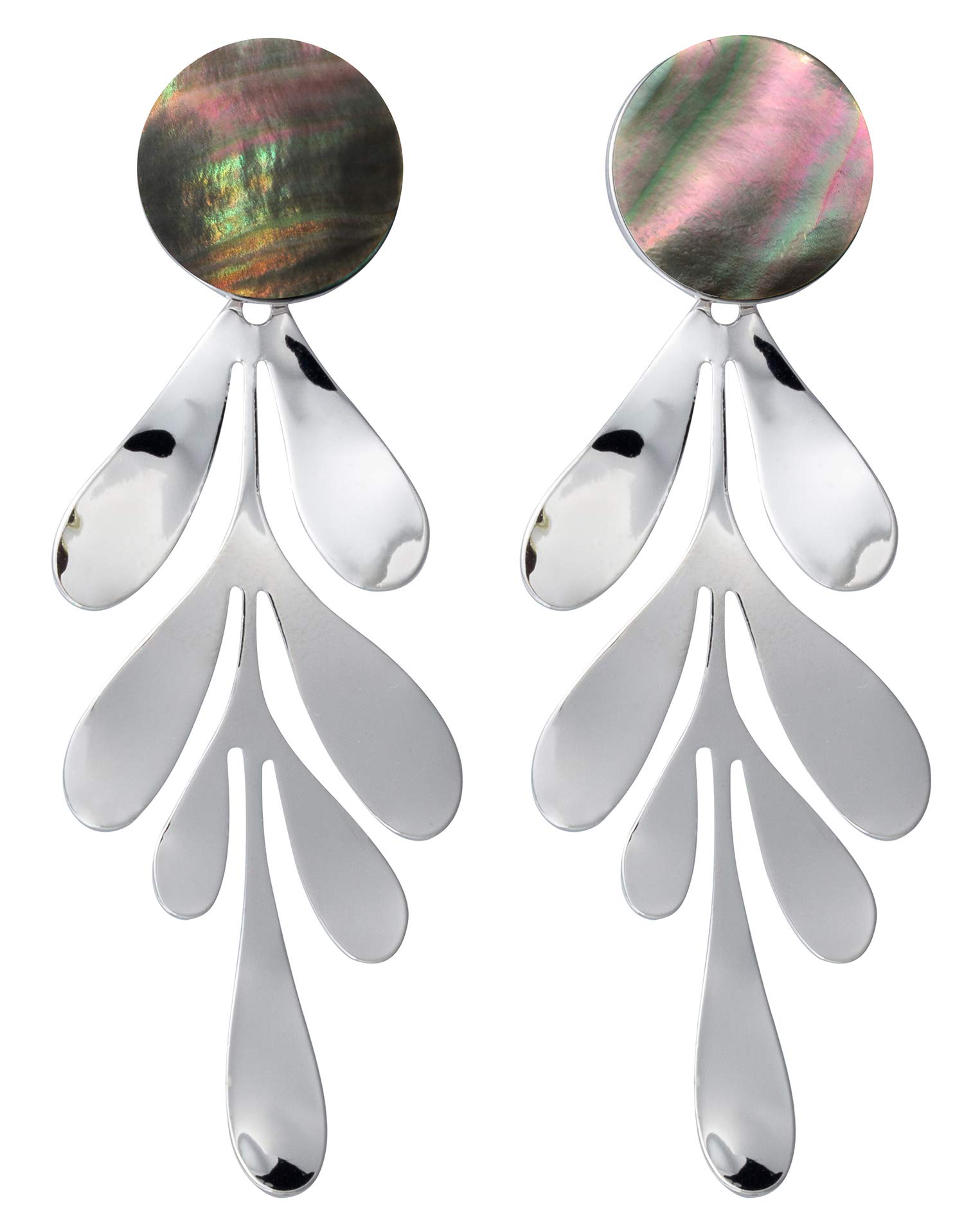 Gold Statement Leaf Dangle Earrings Teardrop Geometiric starfish earrings for Women Fashion Shell Hanging Bridal Elegant Charming Drop Earrings for Girls Idea Gifts For Mom Sister and Friends