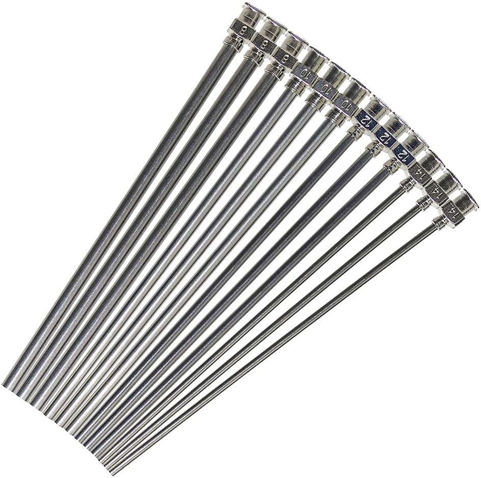 Blunt Tip 200mm Stainless Steel Blunt Tip Luer Lock Steel Needle All Metal Pack of 10 (12G)