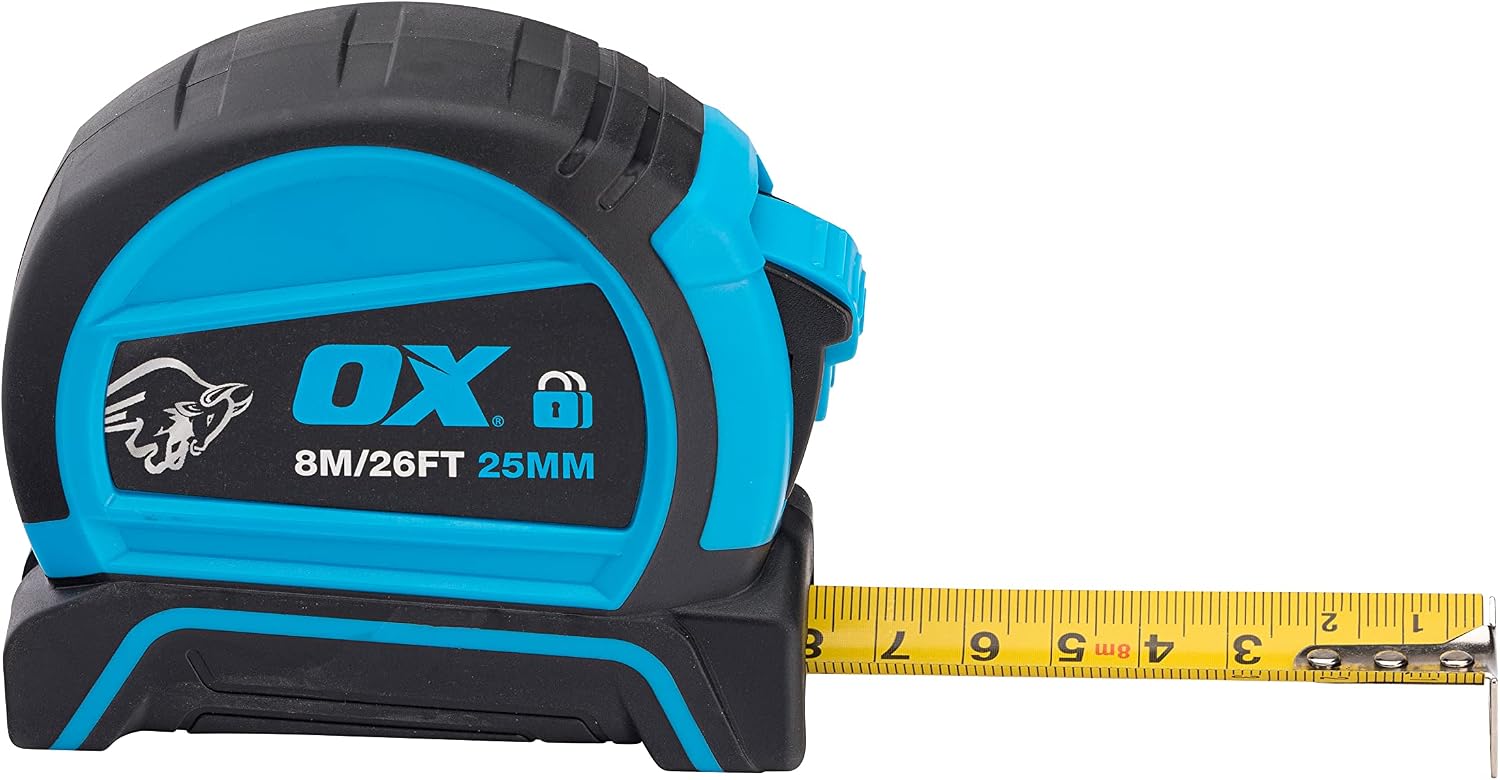 OX Tools Pro Dual Auto Lock Tape Twinpack - 8m / 26ft, Blue (OX-P505488), 8 m - Image 5