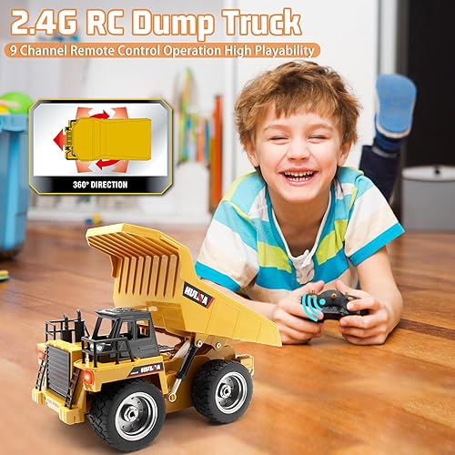 Miniatura 3 de 24G de control remoto excavadora Dump Truck Bulldozer Road Roller función completa RC Crawler Tractor Juguetes de construcción de vehículos camión