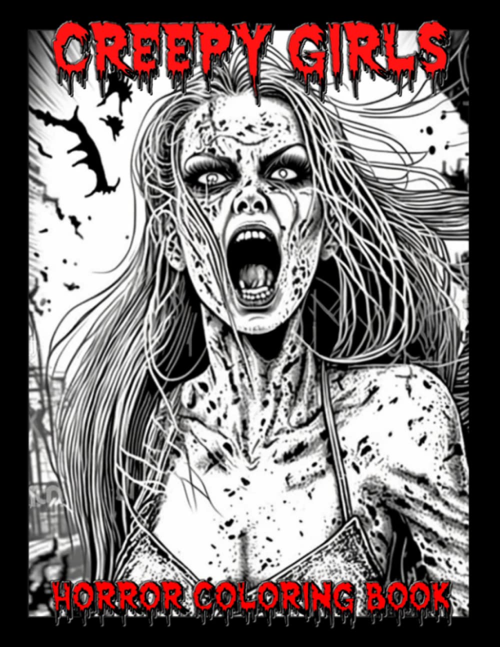 Creepy Girls Horror Coloring Book