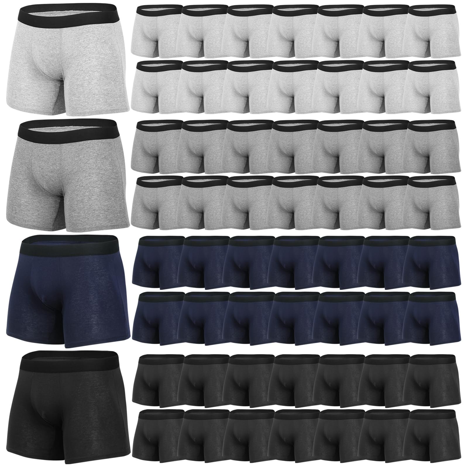 60 Packs Mens Cotton Boxer Briefs Underwear Bulk Assorted Size and Color Multipacks for Men Shelter Donation Homeless