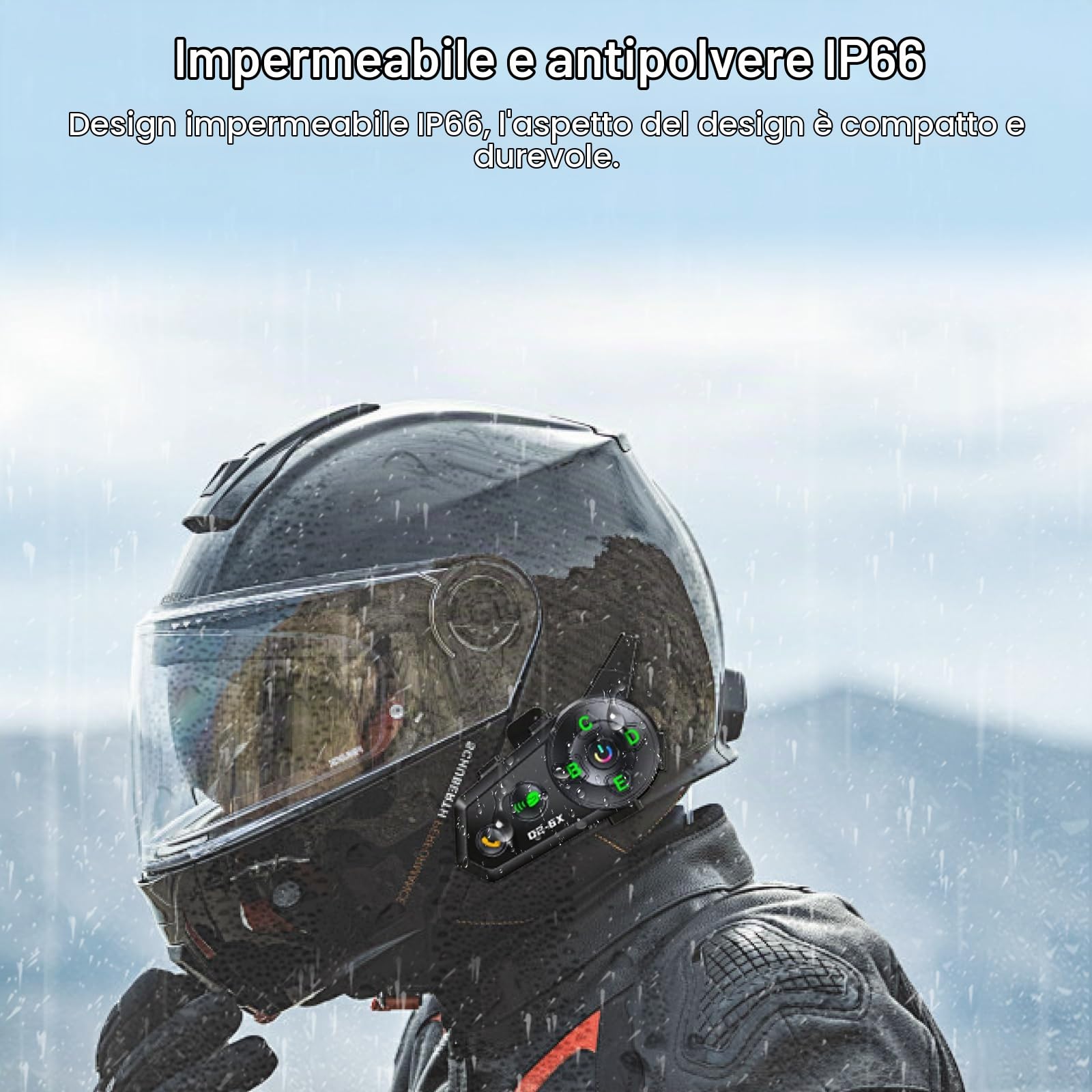 Interfono Moto Casco Auricolare Bluetooth Casco Moto Coppia con Doppio Chip per Multitasking Audio Cuffie 1000M Sistema di Comunicazione Casco 2 a 6 Motociclisti Compatibile con Tutti i Caschi