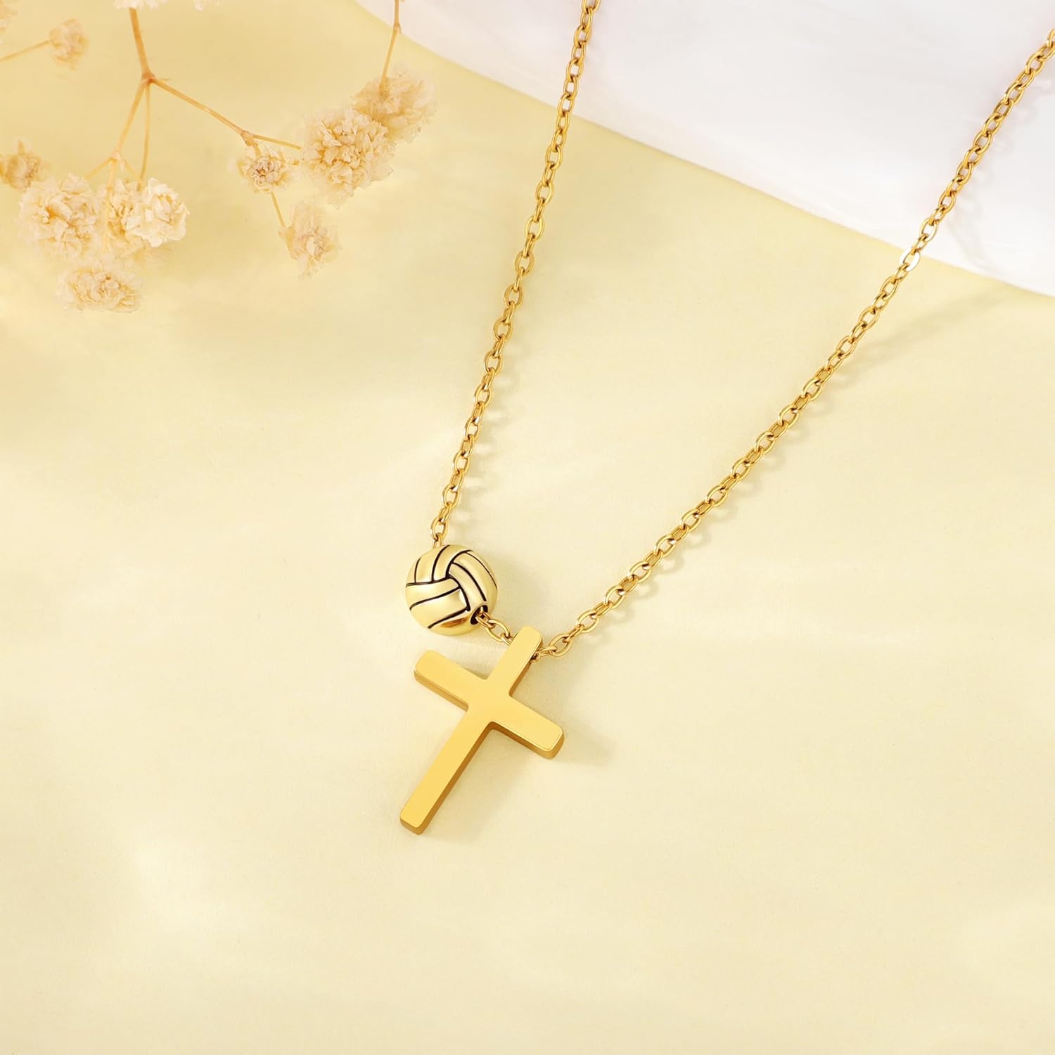 JoycuFF 𝐕𝐨𝐥𝐥𝐞𝐲𝐛𝐚𝐥𝐥 𝐍𝐞𝐜𝐤𝐥𝐚𝐜𝐞 𝐆𝐢𝐟𝐭𝐬 for Teens Women, Cross Volleyball Stuff Neckalce Gifts for Team - Image 4