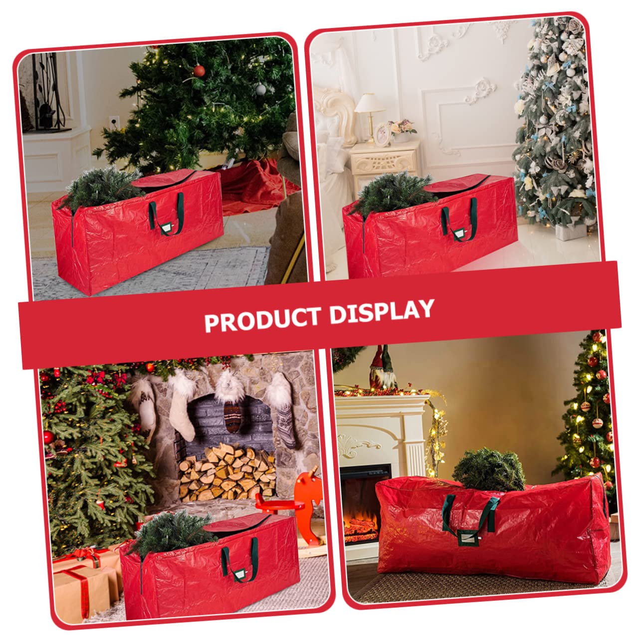 PRETYZOOM Bolsa para Árbol de Navidad Cremallera y Asas Bolsa de Almacenamiento para Árbol de Navidad y Decoraciones para Guardar Temporada No Festiva