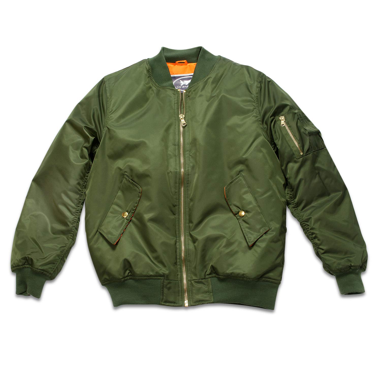 Medium-Weight MA-1 Flight Bomber Jacket In Green With No Patches