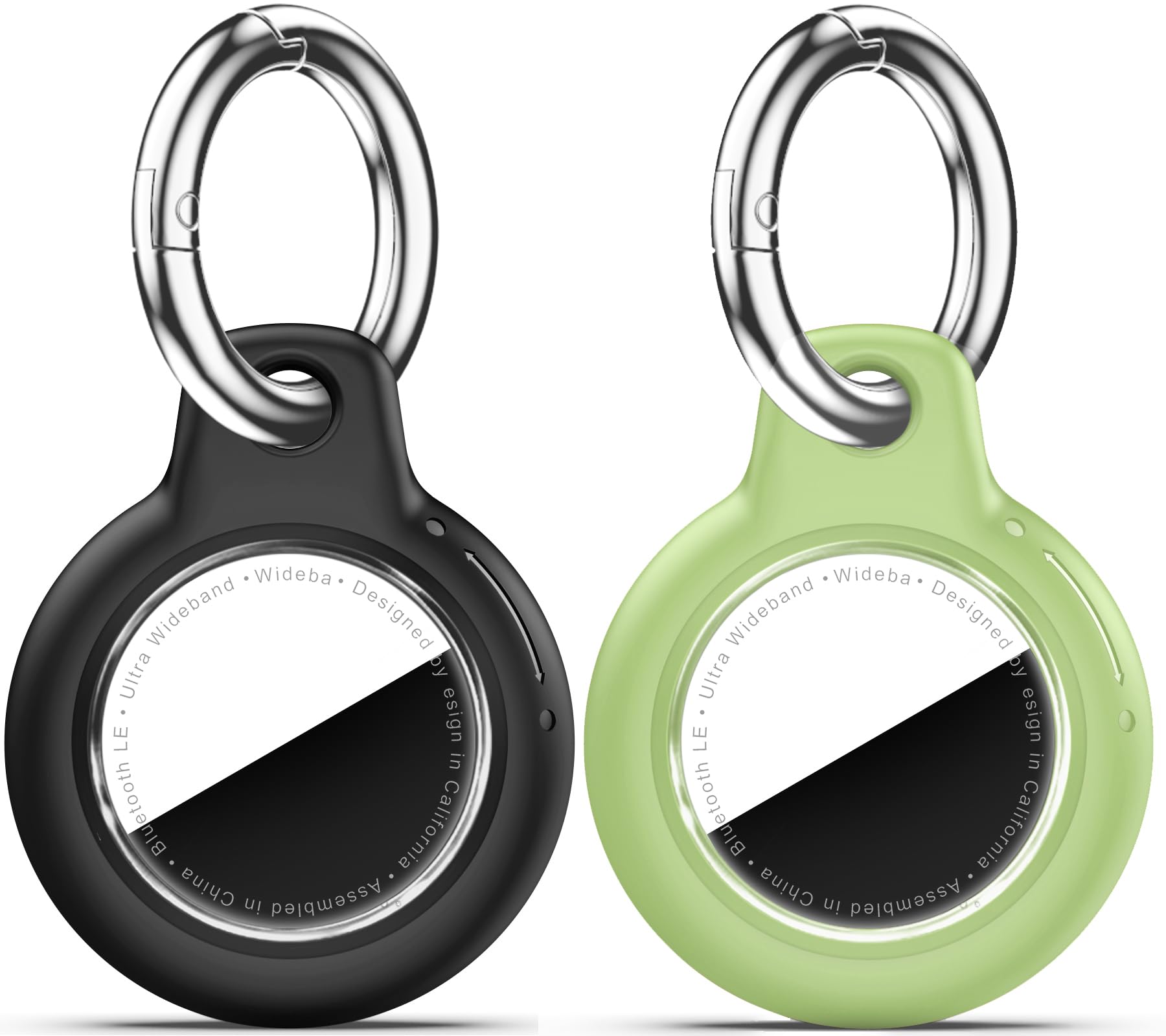for Apple AirTag 2nd &amp; 1st Gen, Waterproof Case for AirTag Holder Keychain,GPS Tracker Cover for Dog,Car Key,Luggage-F5-Black+Light Green