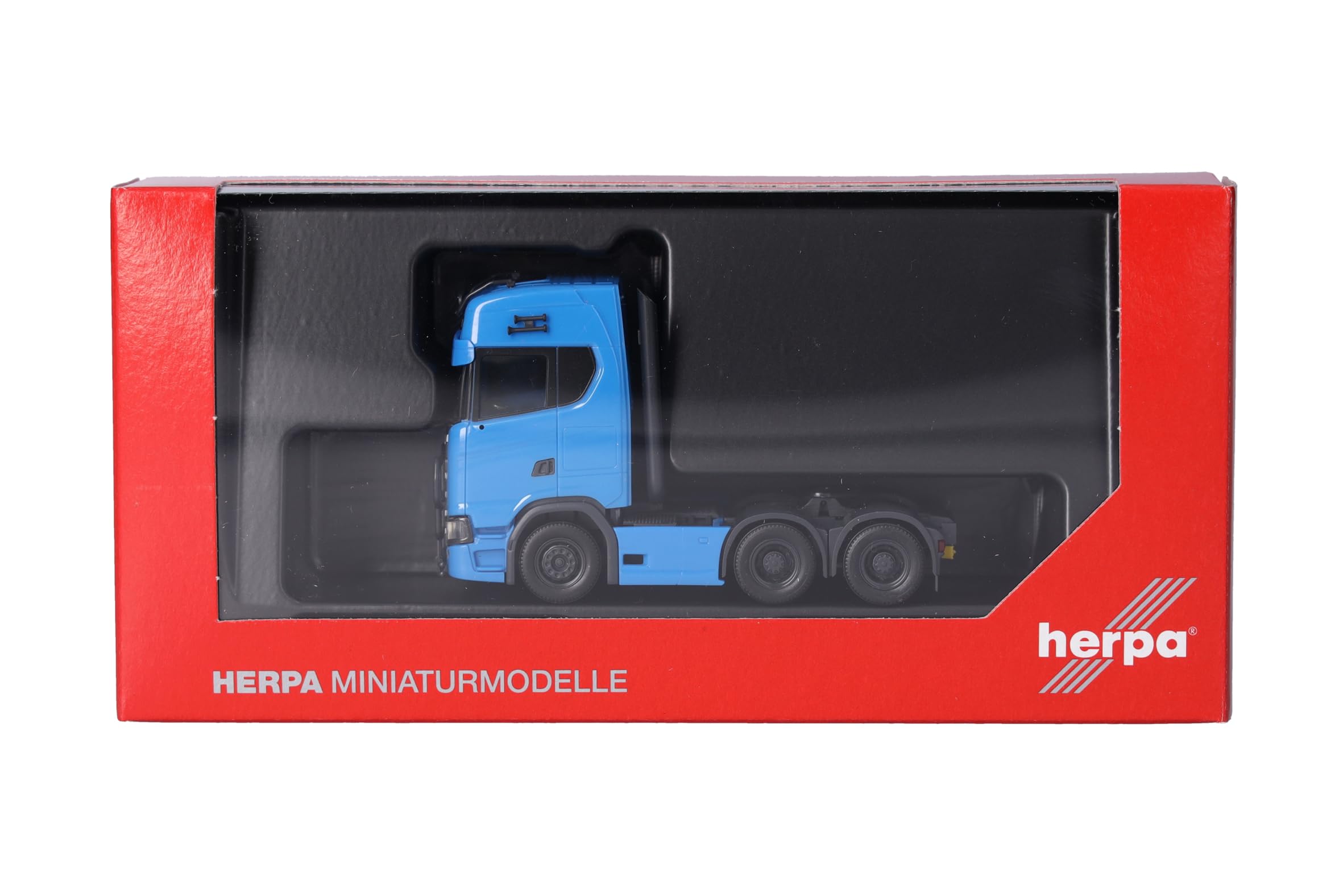 Herpa Truck Model Scania CS 20 6x4 Tractor, Sky Blue, Miniature in