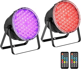 Big Dipper LED Stage Lights Par Lights 54X3W RGB 3in1 Bright Lighting with Master-Slave DMX 512 Sound Activated Spotlights Uplights Remote Control for Event Concert Club Church 2 Pack