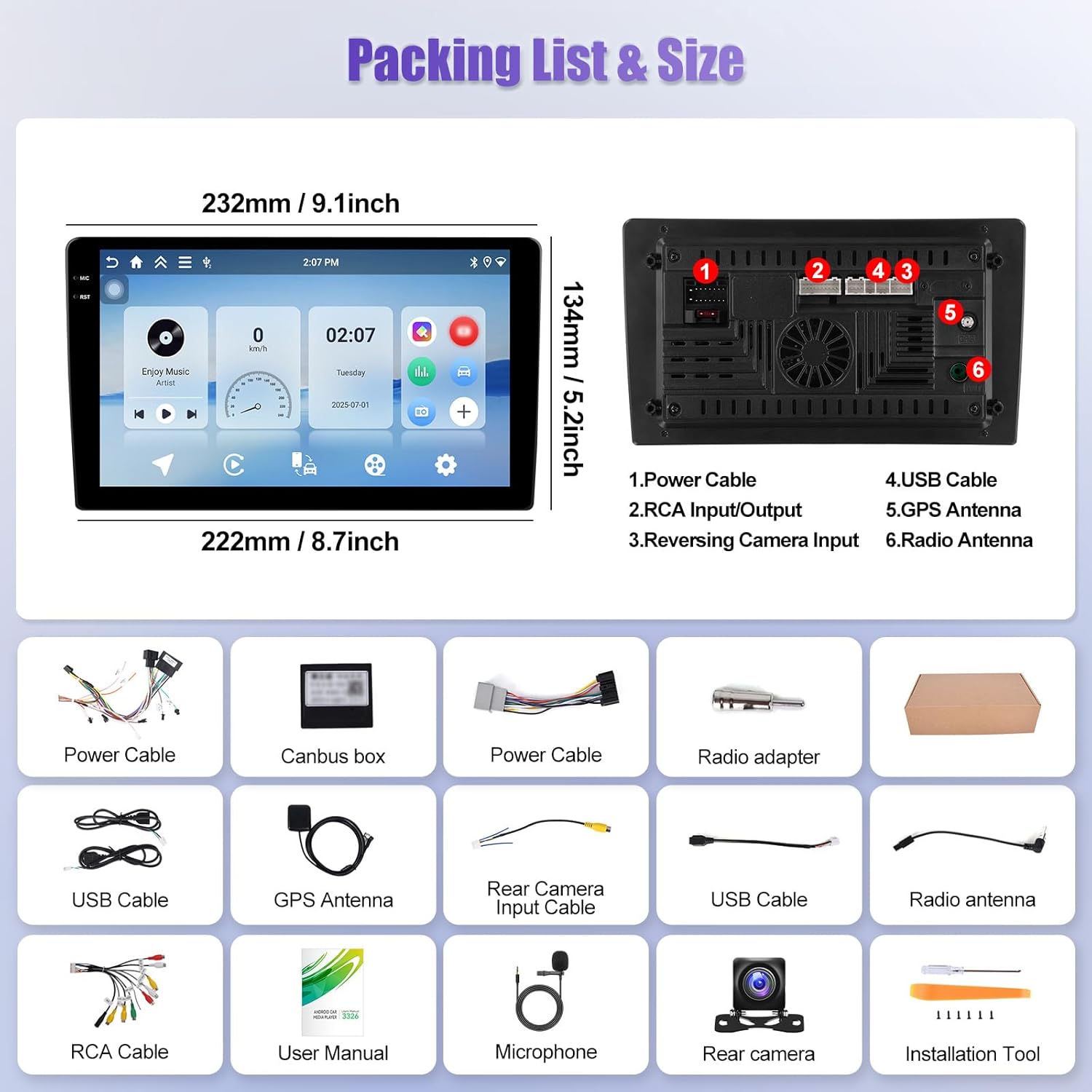[4G+64G] Android Car Radio for Ford Fiesta 2009 2010 2011 2012 2013 2014 with Carplay Android Auto 9 Inch Touch Screen Bluetooth FM RDS/WiFi/GPS Navigation/SWC+AHD Backup Camera