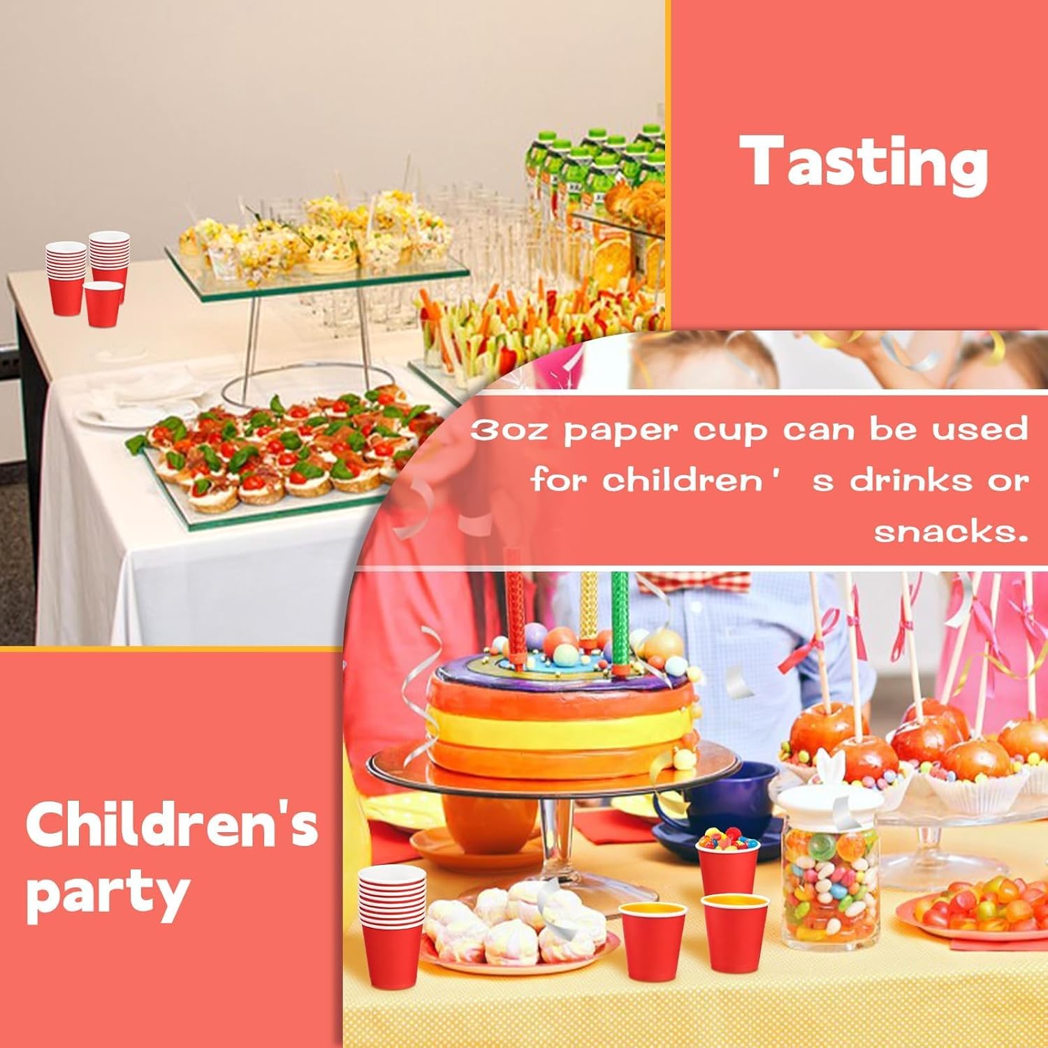 50 Pack 3 oz Paper Cups Red, Small Bathroom Cups Disposable Mouthwash Cups, Espresso Paper Cups for Party Travel Picnic BBQ - Image 7