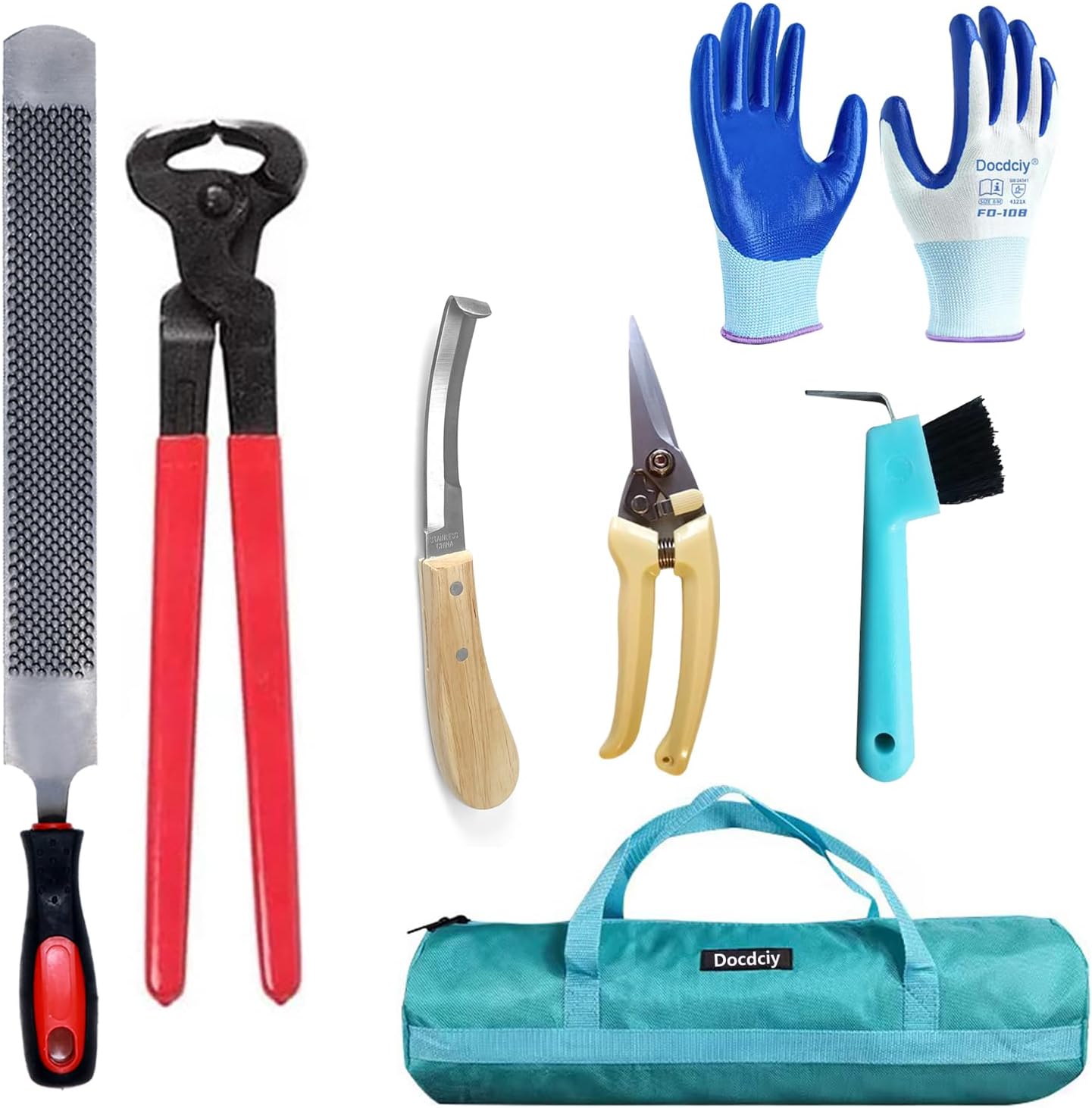 14 inch Farrier Tools,Professional Farrier Tool Kits Horses Hoof Trimmers Tools Suitable for Hoof Trimming for Horses Cows, Sheep, Donkeys and Other Medium Sized Animals Rasp Hoof Cutter Set
