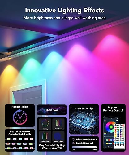 Miniatura 3 de Luces permanentes al aire libre para casa, 100 pies RGB+IC decoración inteligente al aire libre, modos de escena de bricolaje, aplicacióncontrol