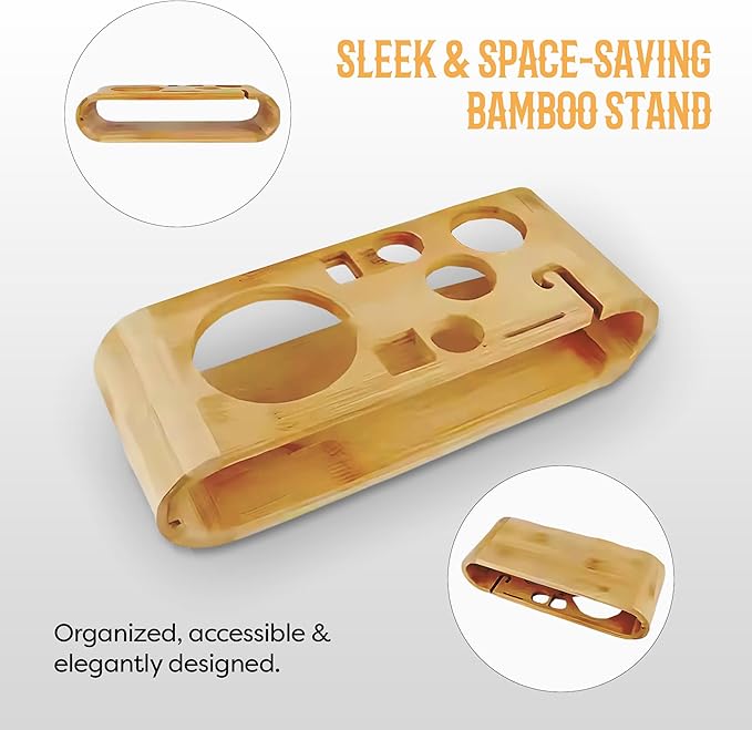 Set de Coctelera Bartender con 10 Herramientas y Soporte de Bambú - Plateado miniatura 5