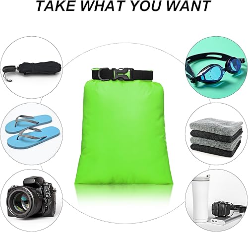 Miniatura 5 de Shappy Juego de bolsas secas impermeables de 15 L+ 8 L +5 L+4 L+3 L+ 2 L y correa de hombro larga ajustable para kayak, rafting, canotaje,