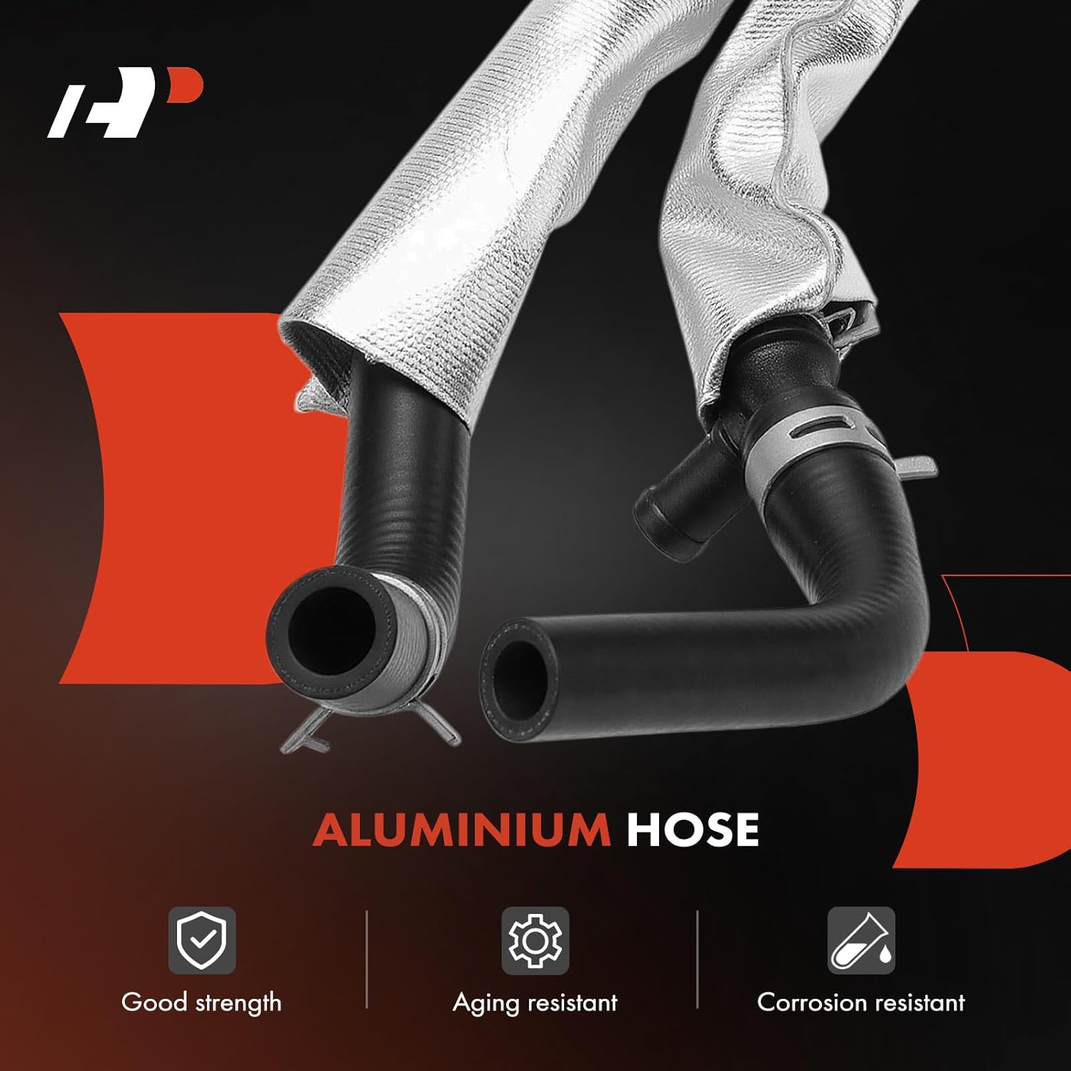 A-Premium Inlet & Outlet HVAC Heater Hose Pipe Line Assembly with Clamps & Protective Sleeve Attached Compatible with Buick Lucerne & Cadillac DTS, 2006-2011, 4.6L