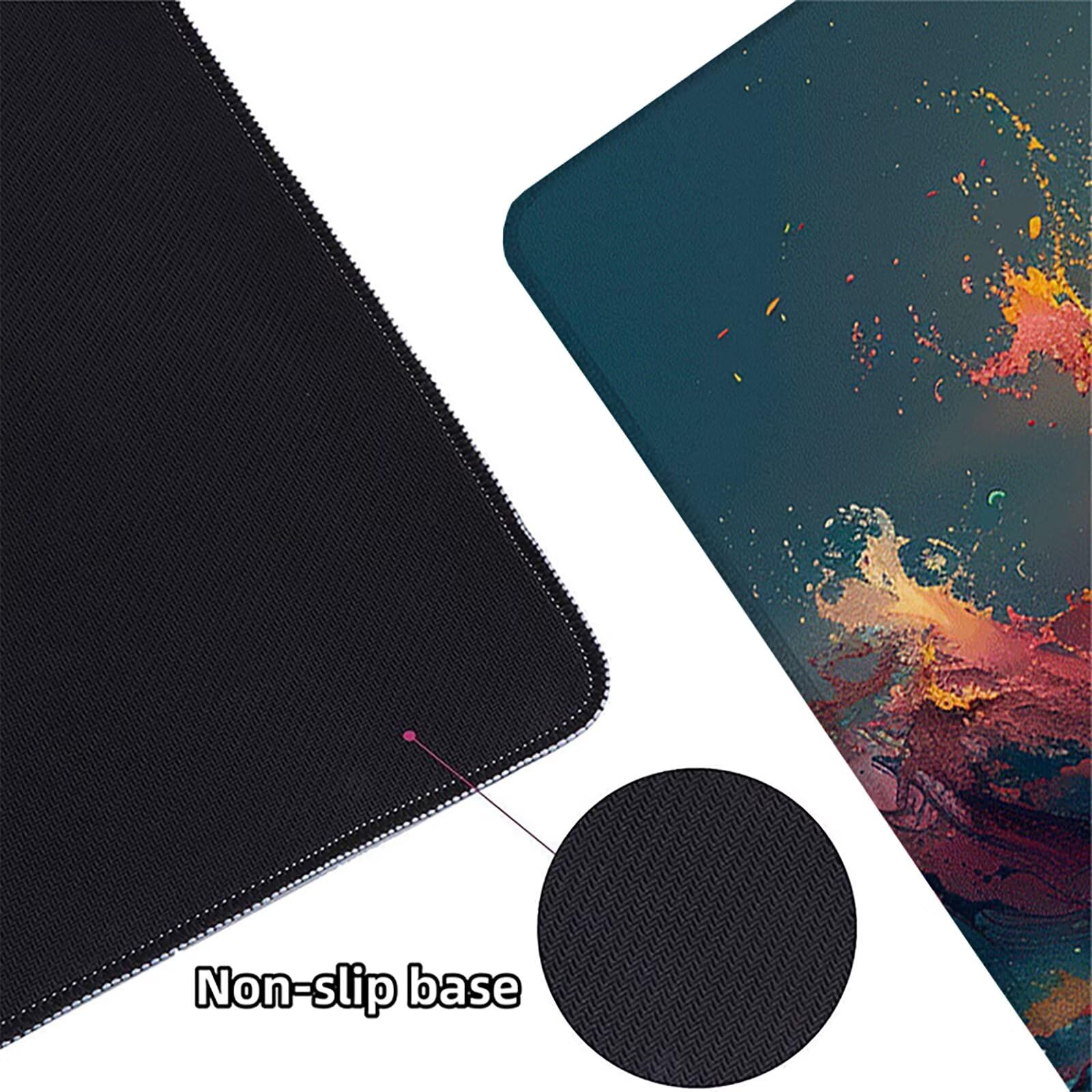 Ondas Alfombrilla Ratón Gaming XXL 1500x800mm, Alfombrilla Gaming Color Mousepad con Base de Goma Antideslizante, Impermeable Desk Mat para Teclado y Raton, Accesorios Gaming, Regalos de Hombre K-3