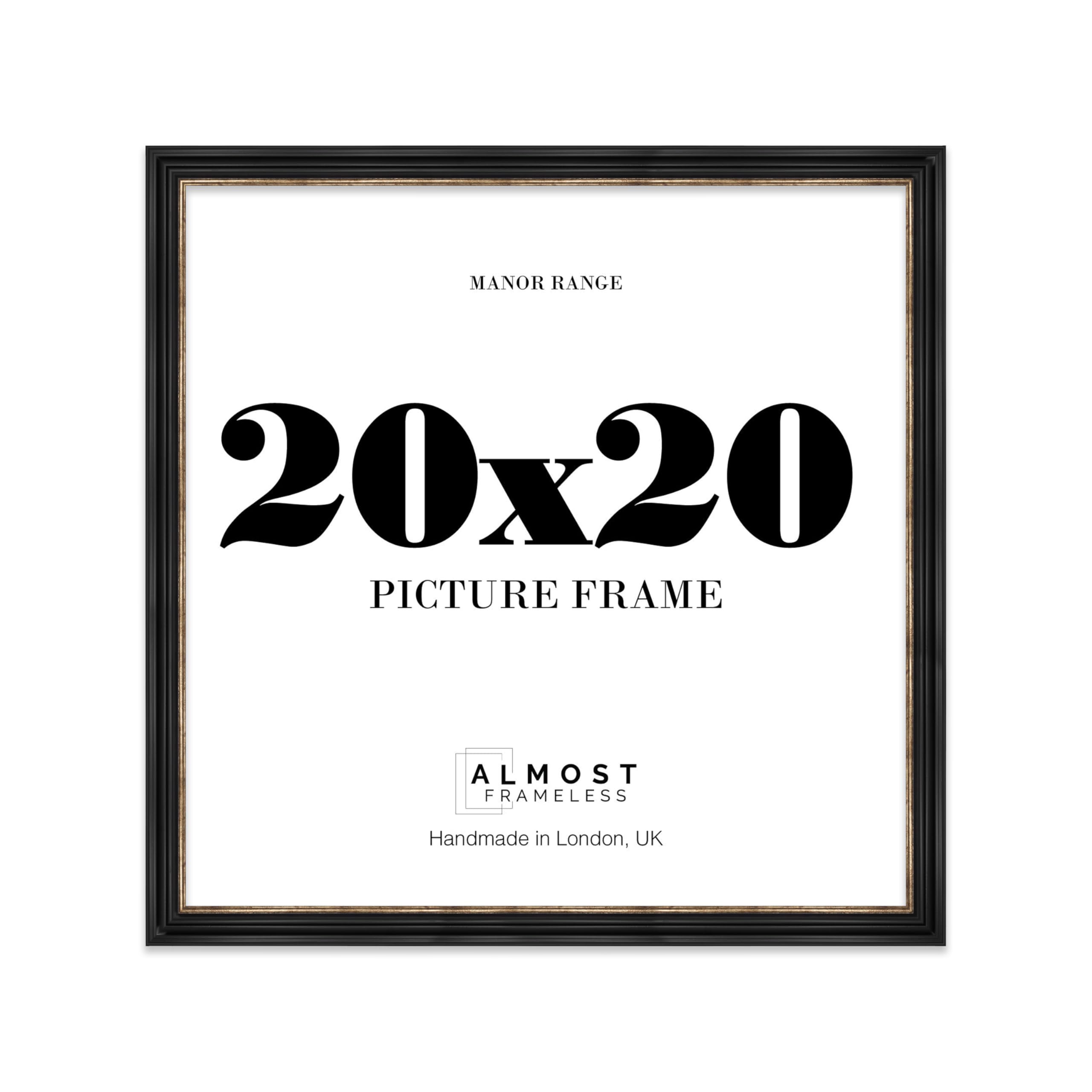 20x20 Picture Frame, Display 20x20 Pictures (50.8 x 50.8cm) - Black & Gold Vintage 42mm Edge Classic Interior Design Décor - 1 Pack — image 1