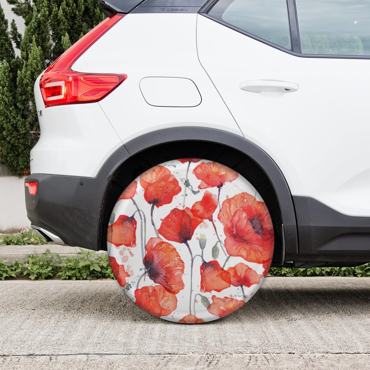 Wild Red Poppies Tire Covers Portable Spare Tire Cover Soft Durable Waterproof Dustproof Set of 4 Bags 14 Inches for Car Truck SUV Trailer Camper