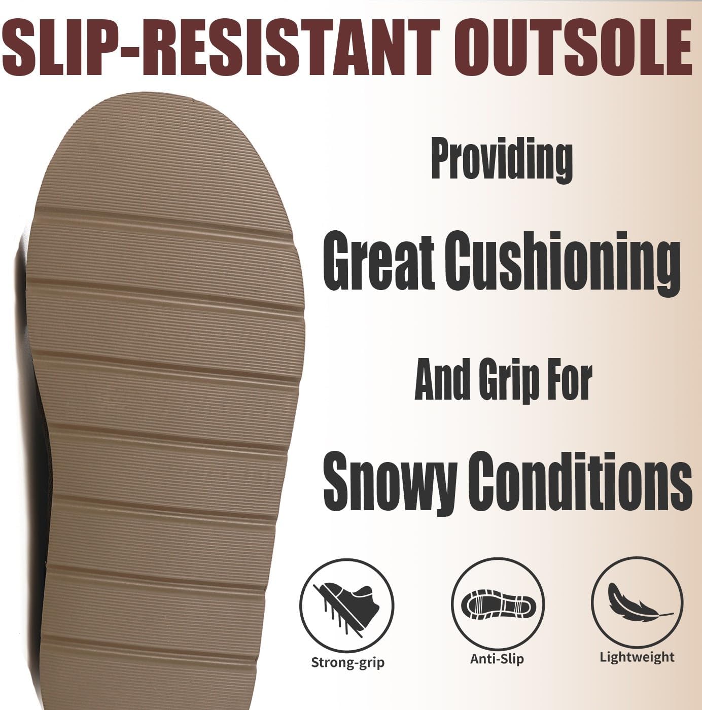 Hsyooes Womens Snow Boots Genuine Suede Leather Mini Boots Anti-Slip Outdoor Winter Ankle Booties Water Resistant Warm Faux Fur Lining,Apricot,40