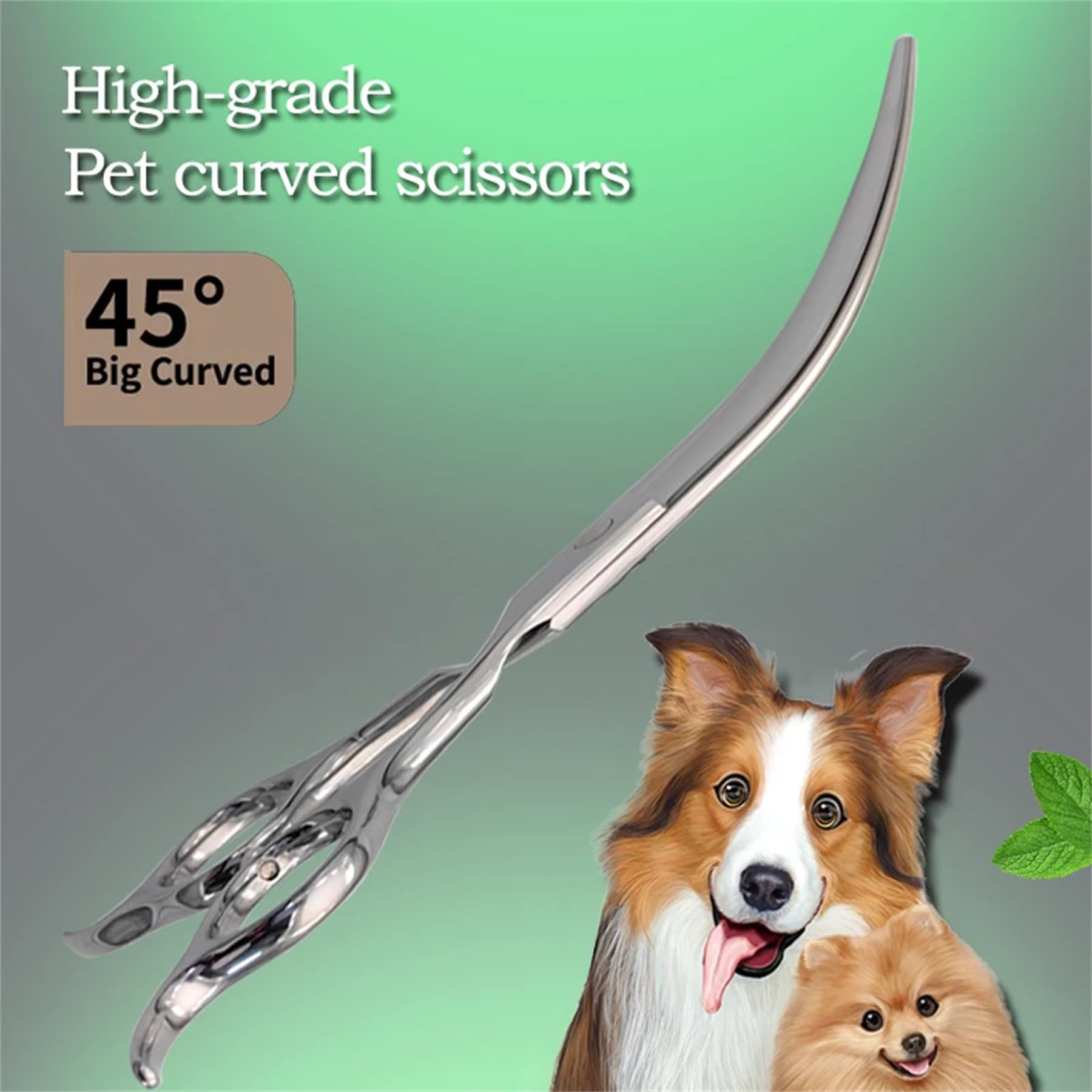 Ciseaux de toilettage incurvés de 7,5 pouces pour chien avec poignée ergonomique, ciseaux de toilettage en acier inoxydable 440C pour chien et chat, ciseaux professionnels avec vis réglable