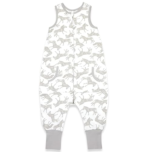 Sacos de dormir para niños de 12 a 24 meses, 1 paquete de manta para bebé con pies, sacos de dormir transpirables sin mangas para bebés niños y niñas