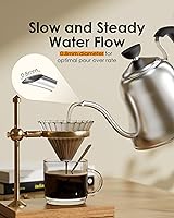 Vista 6 de Hervidor de café para estufa, hervidor de cuello de cisne premium, tetera para verter café y té, tetera de estufa, calentador de agua caliente