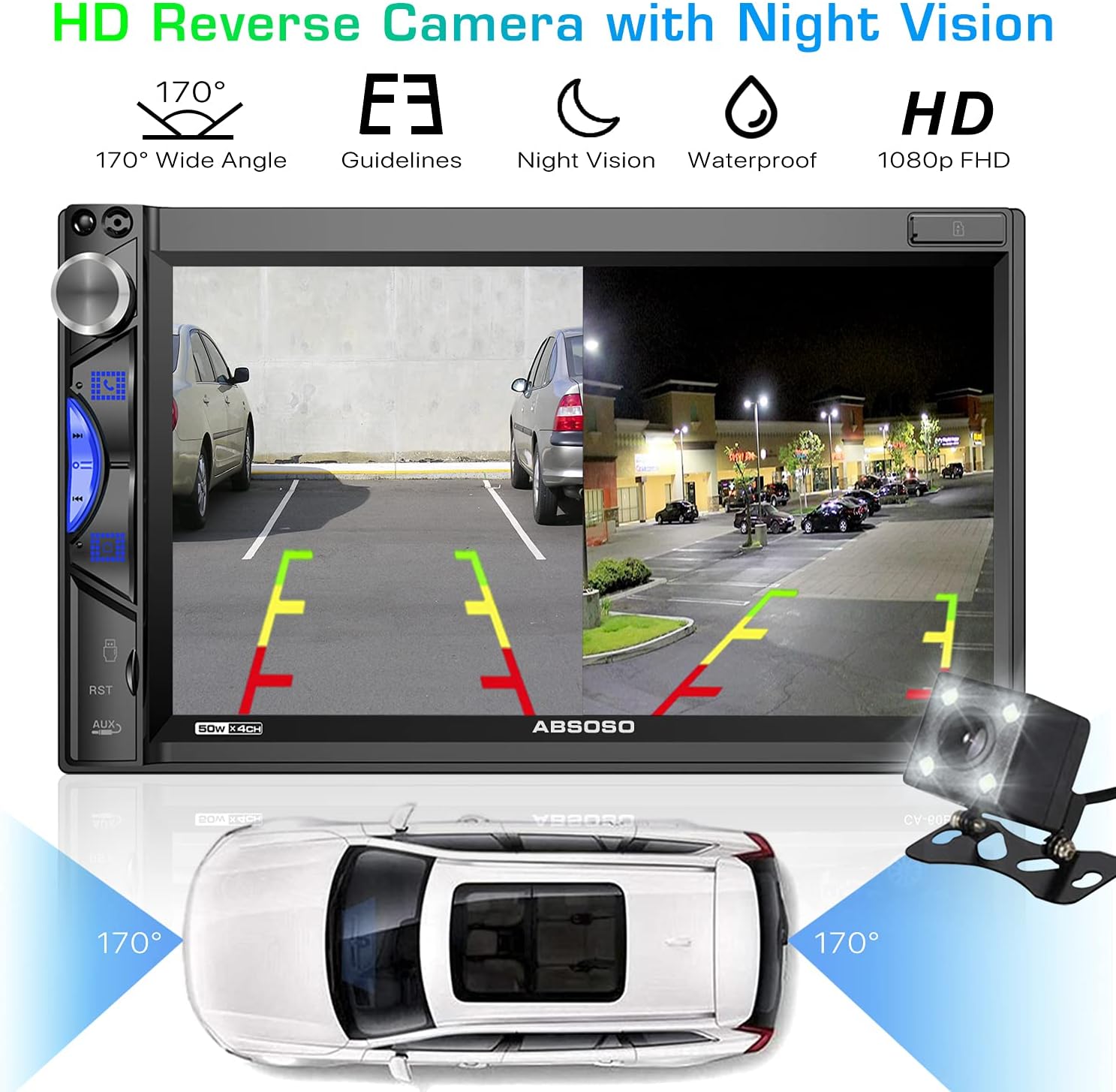 Bеѕt Dеаl Chеар 🛒 7 Inch Touchscreen Car Stereo - ABSOSO Double Din Car Audio Receiver with Apple CarPlay Bluetooth Mirror Link HD Backup Camera 16-Band EQ AM/FM Radio USB/SD/AUX Video Output SWC Wireless Remote