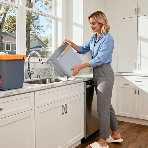 Miniatura 6 de Juego de trapeador giratorio y cubo, cubos dobles desmontables separan el agua sucia con escurridor de acero inoxidable para limpieza de suelos,