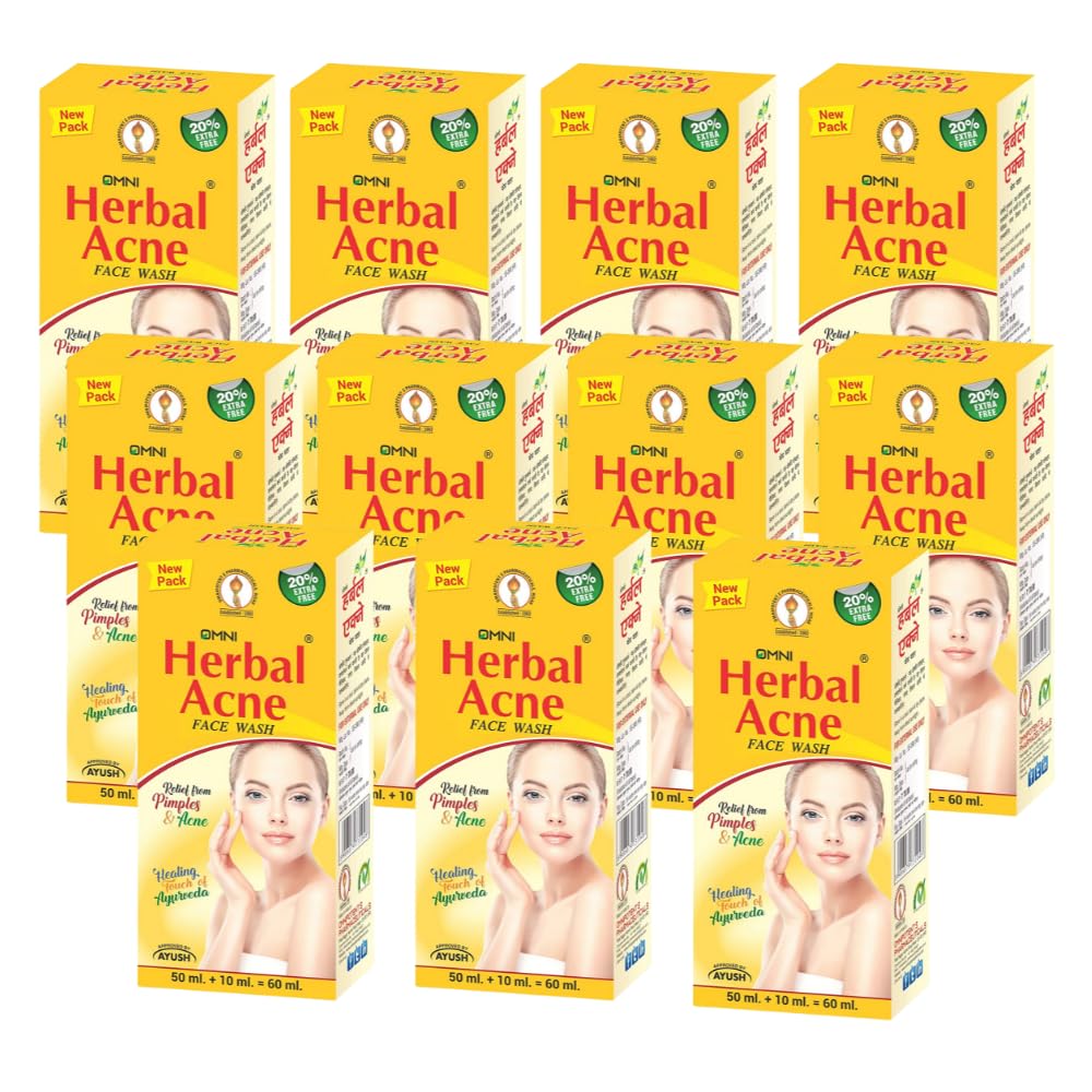 OMNI HERBAL ACNE FACE WASH 60ML Each (Pack of 11)