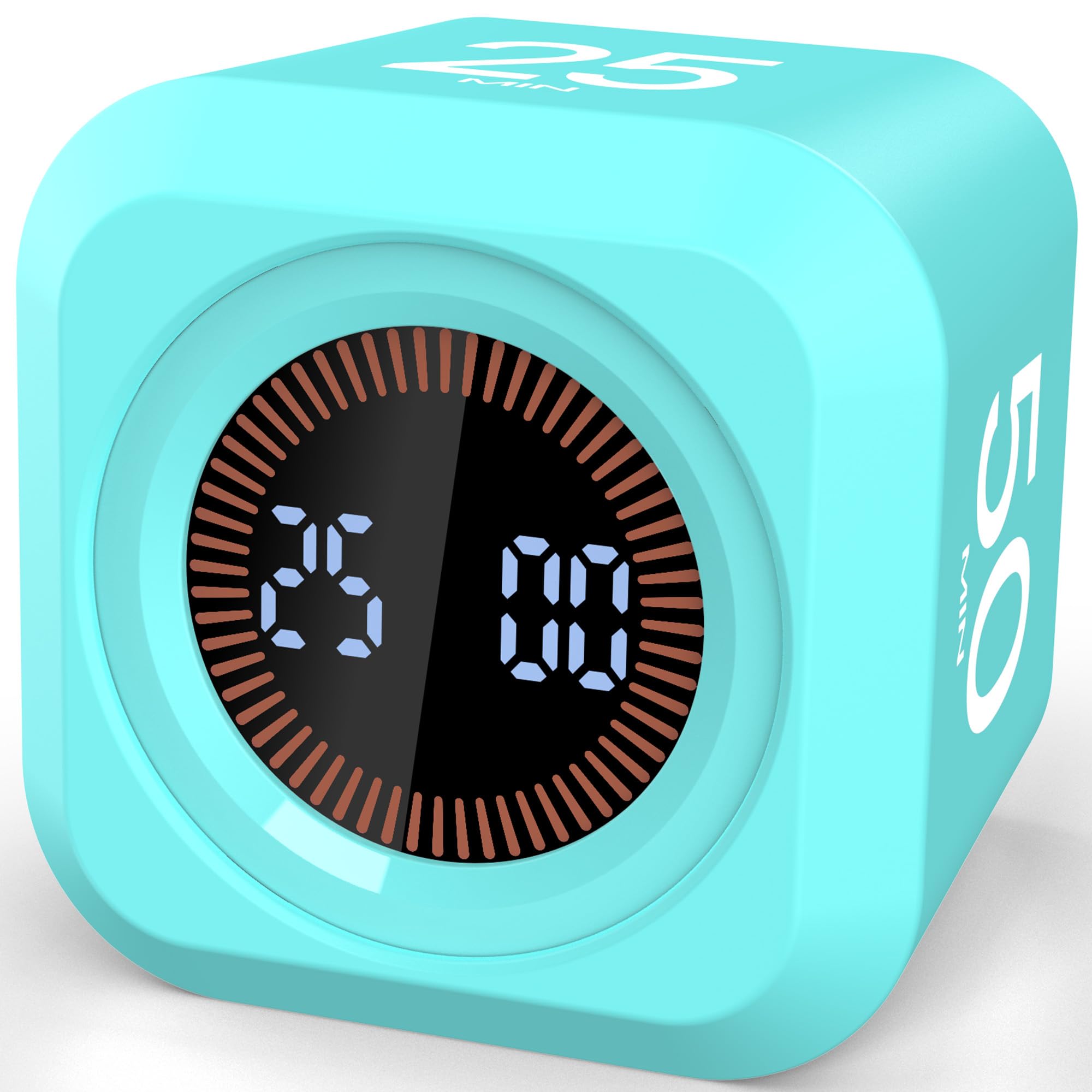 Pomodoro - Cubo temporizador con funda de silicona, 5/10/25/50 min