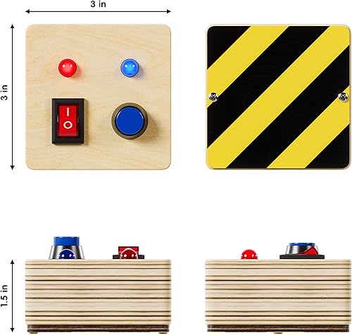 Miniatura 10 de Montessori - Cubo para ansiedad para niños pequeños versión mejorada 2023 cubo de actividades sensoriales de madera para niños pequeños, botones de