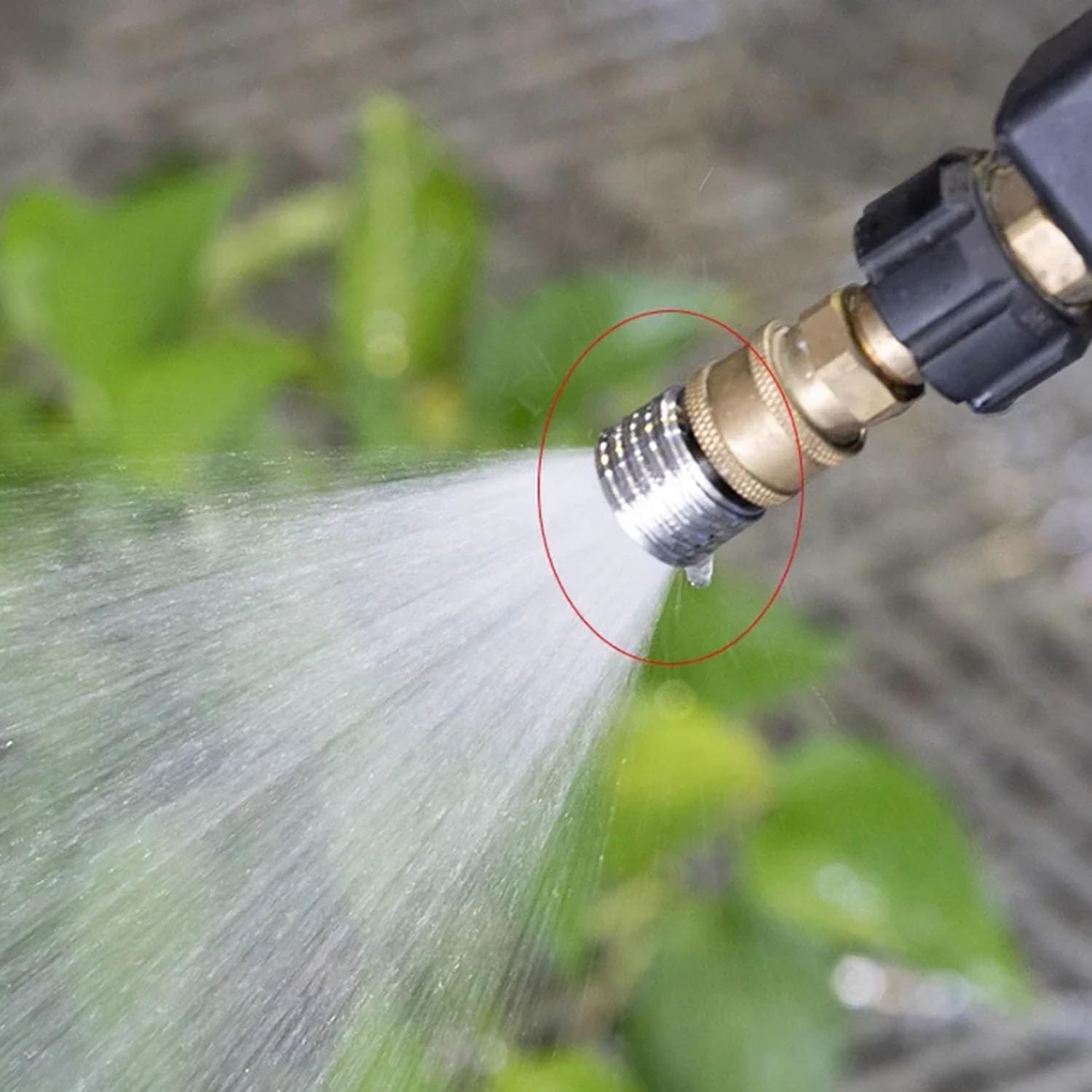 1/4 quick insert stainless steel high pressure cleaning machine High pressure water gun high pressure shampoo nozzle, quick connection adapter small shower 0.3 hole shower 1pcs