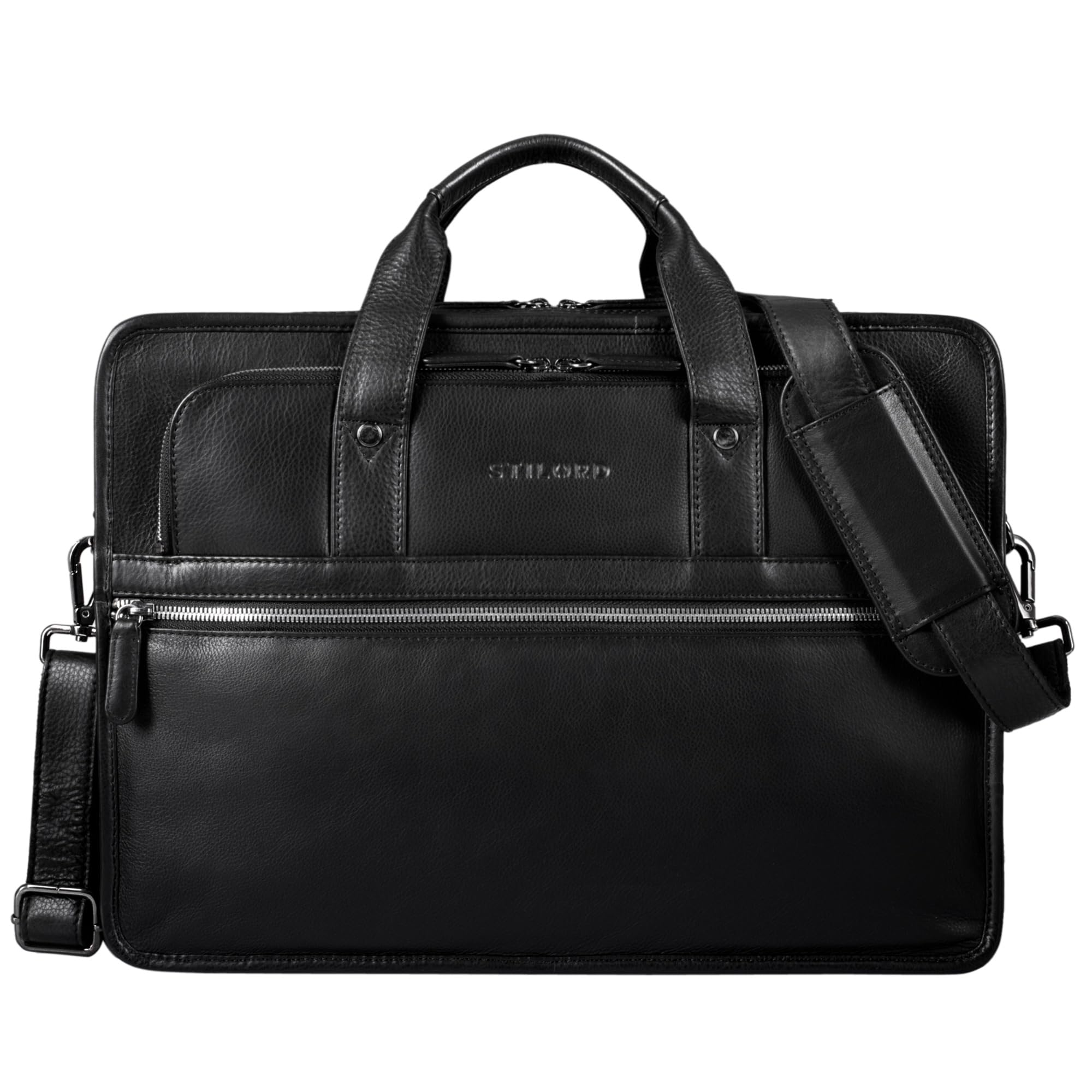 STILORD 'Yves' Serviette Cuir XL Homme pour Ordinateur 15.6 Grand Pouces Porte-Documents Sac à Bandoulière Sac de Professeur