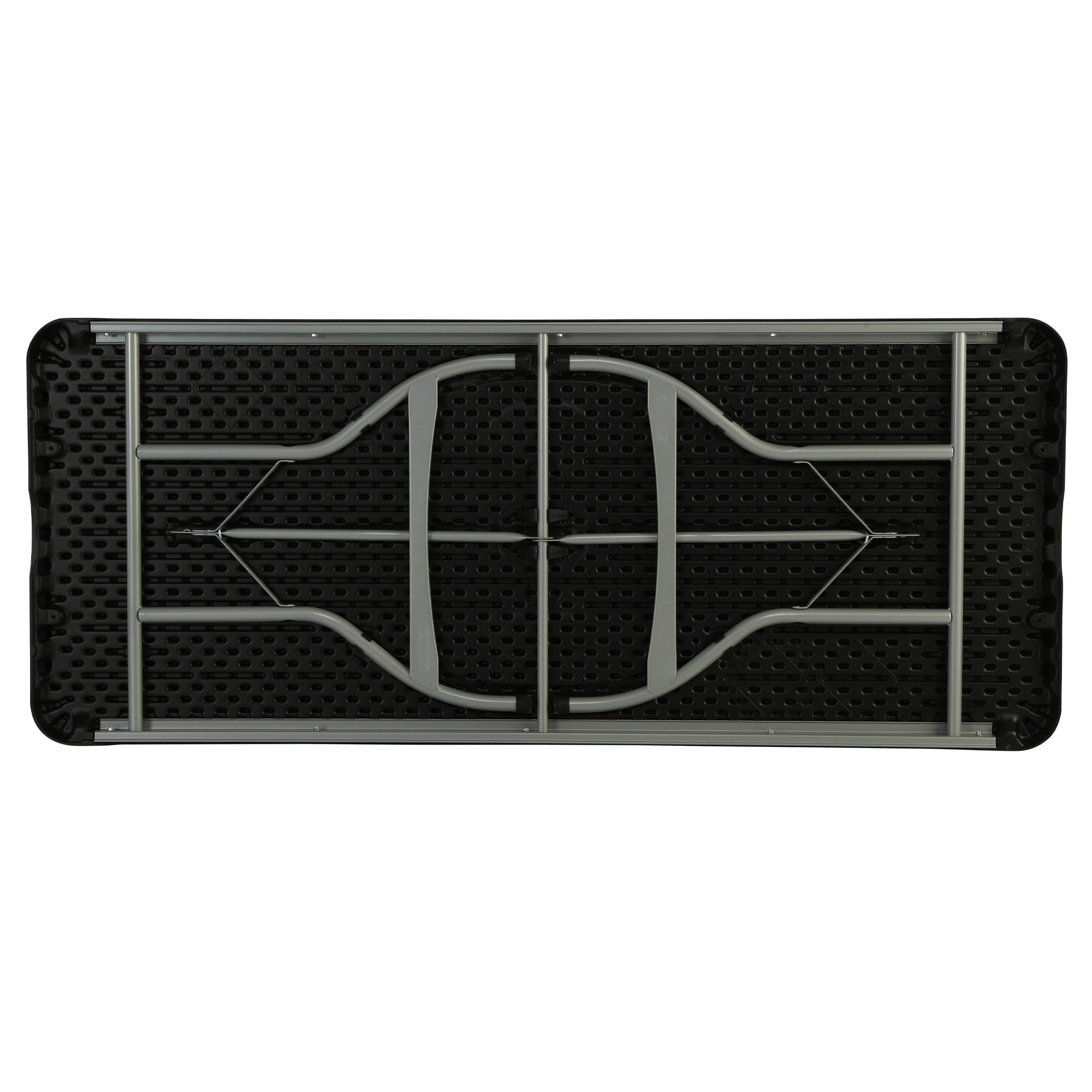 LIFETIME Mesa plegable rectangular ultrarresistente negra, Mesa exterior e interior para jardín, terraza, eventos y catering, Medidas 182x76cm, altura 73,5cm, Mesas plegables grandes (92119)