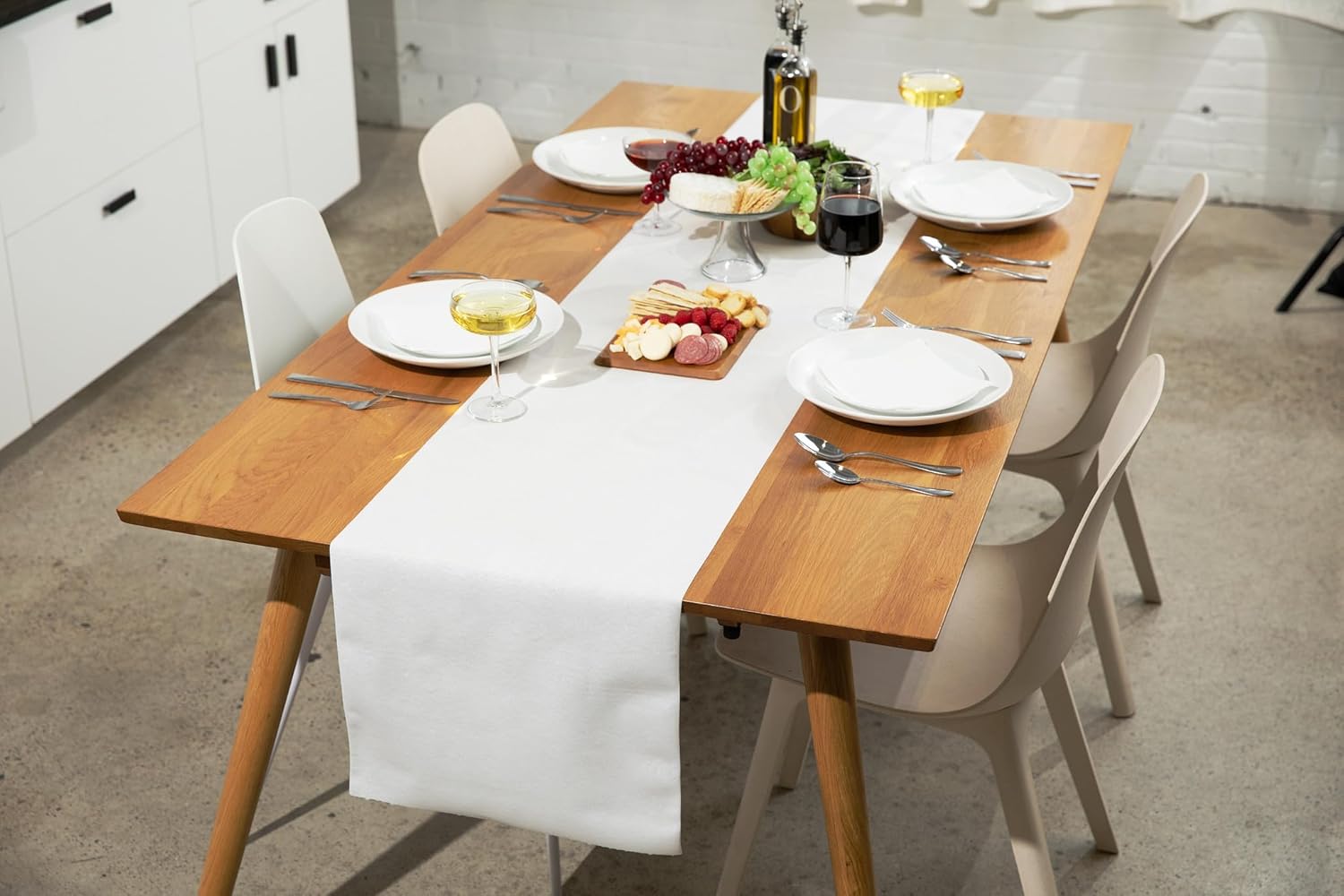American Homestead Paper Table Runner Roll - 78 ft. Disposable Linen-Like Table Cover Roll - 20 Perforated Table Runners (16" x 48") for Parties, Weddings, and Events - Red