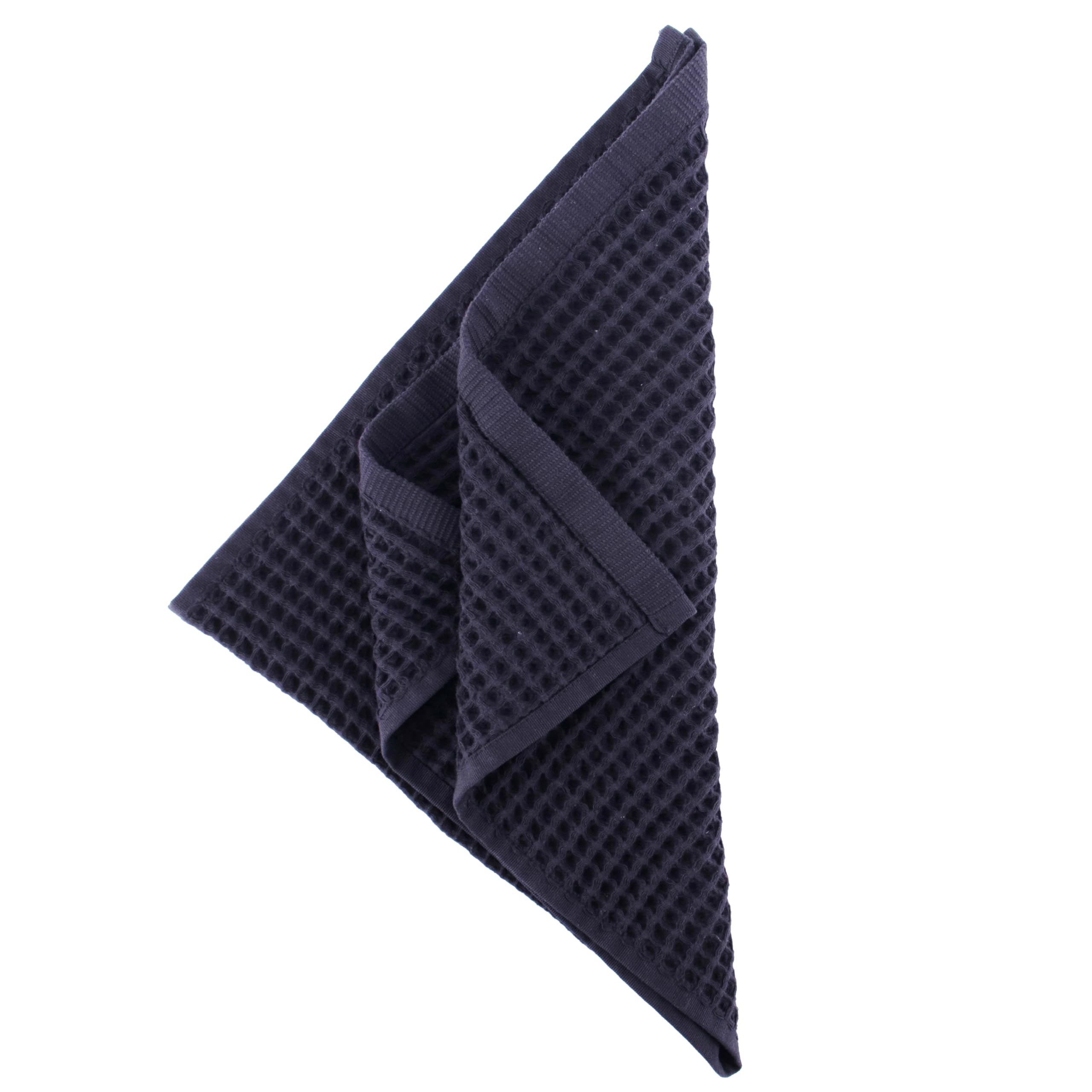 PÜSKÜL - Premium Quality 100% Turkish Cotton Waffle Hand Towel Set of 3 Pieces, Versatile, Face & Make Up Towels, Kitchen Hand Dish Cloths, Kitchen Decor (Dark Gray, Hand Towels - Pack of 3)