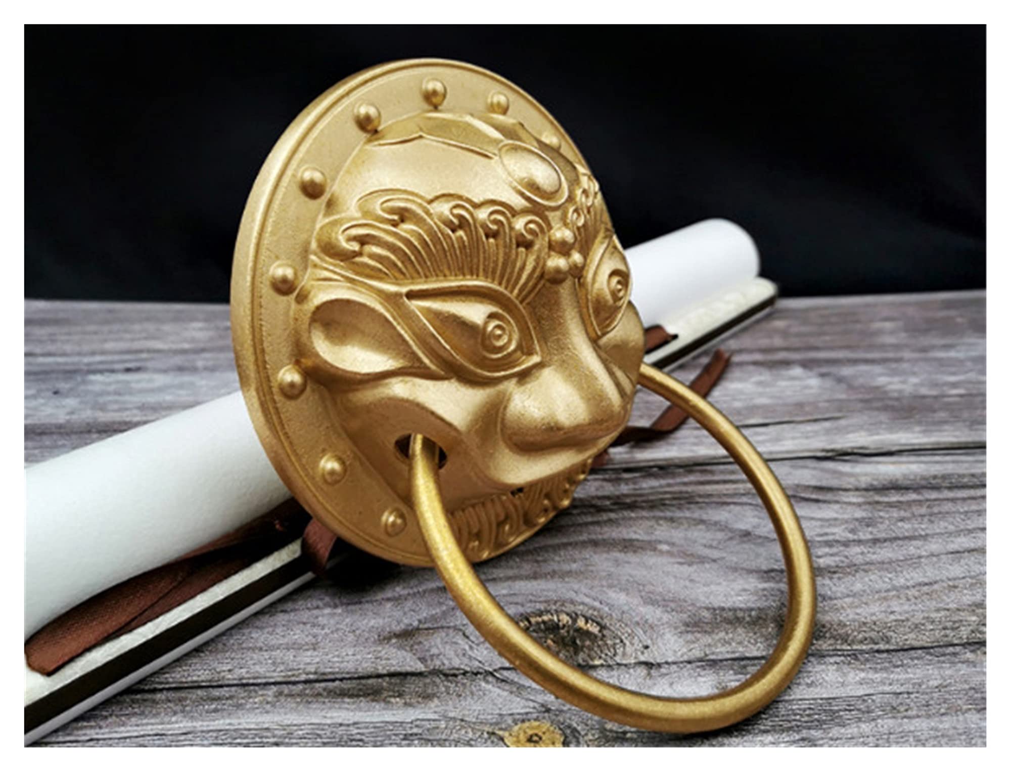 02 Reine Kupferkopf Türkopf Kopf Pull Ring Mittlerer und Alter Stil Türkopfgriff Retro Antike Tür