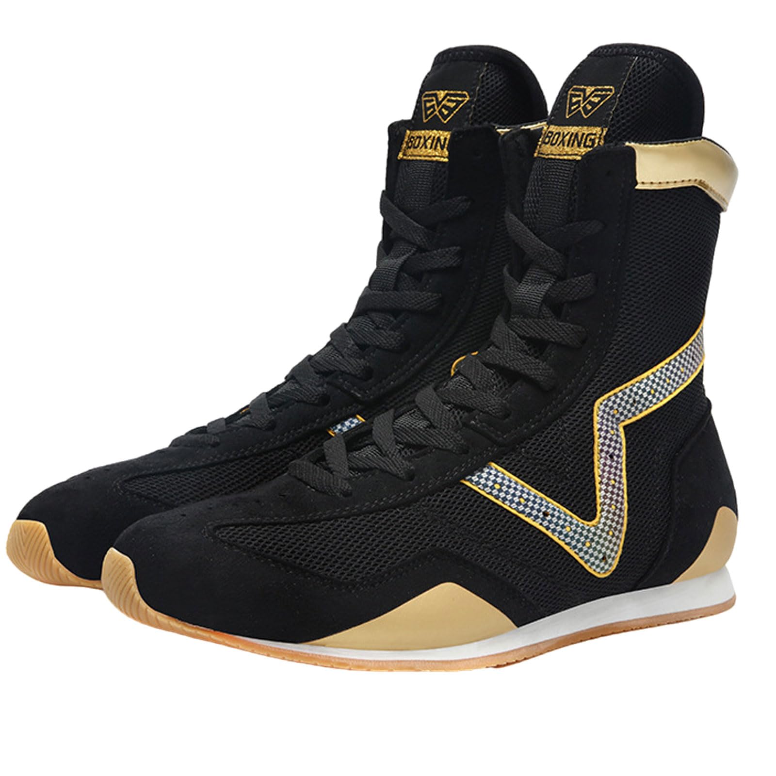 Serenitison Chaussures De Lutte Et Boxe - Taille 33-47 EU - Respirantes Avec Protection De Cheville - Pour Compétition
