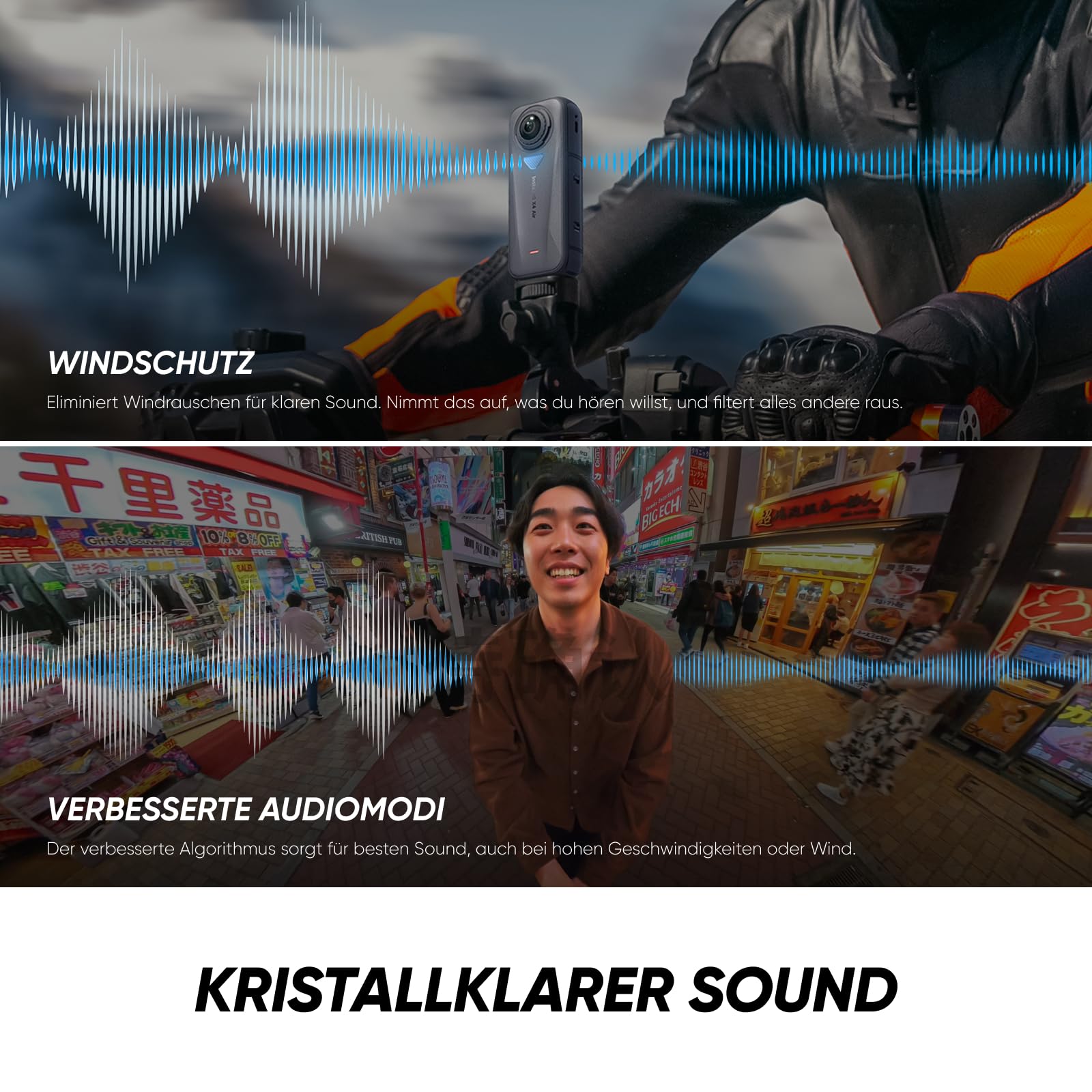 Insta360 X4 Air Starter-Bundle 8K 360°-Kamera 165 g Selfie-Stick Wechsel-Linsen FlowState-Stabilisierung