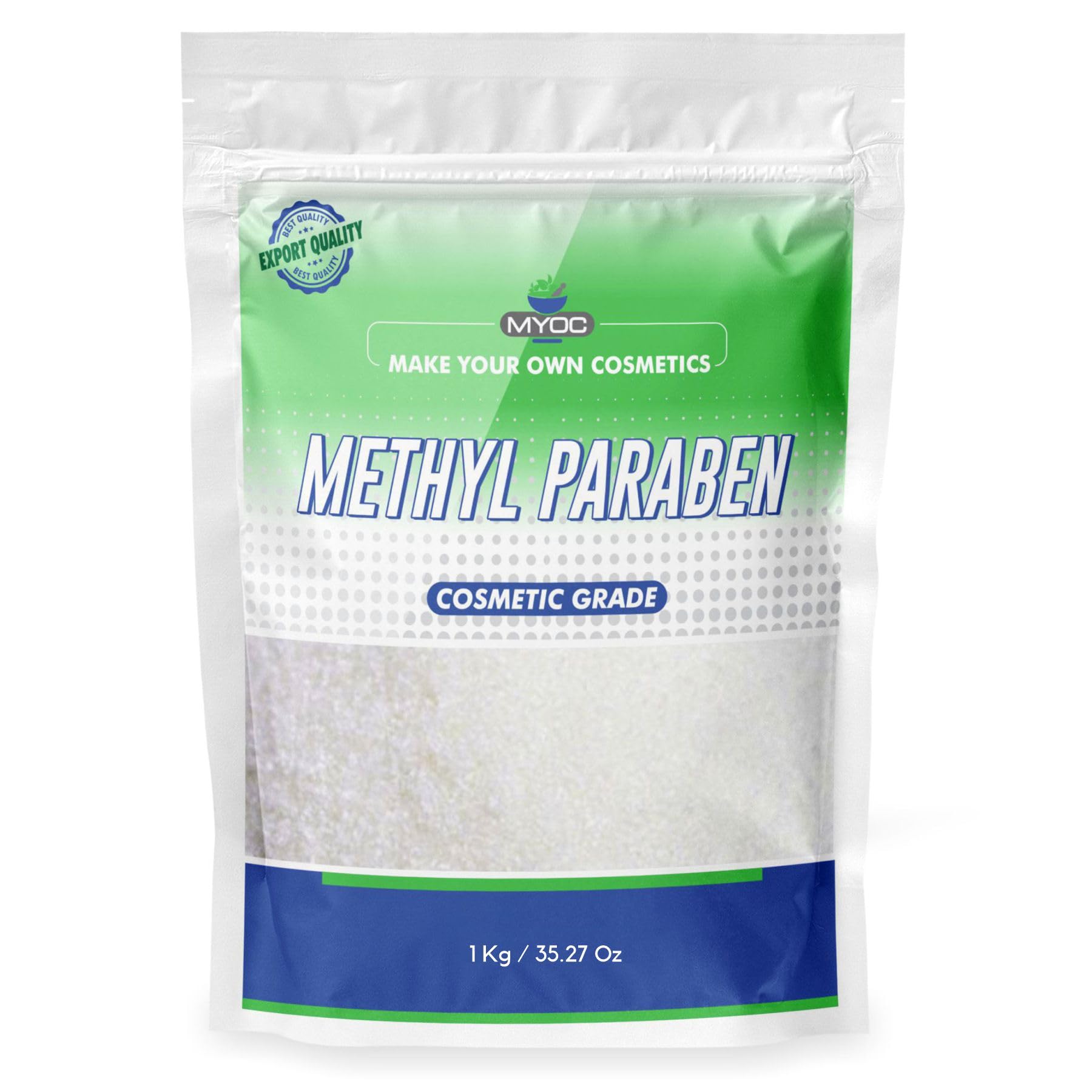 Myoc Methyl Paraben | Cosmetic Grade | DIY Skincare & Personal Care Formulations - 1 Kg / 35.27 Oz