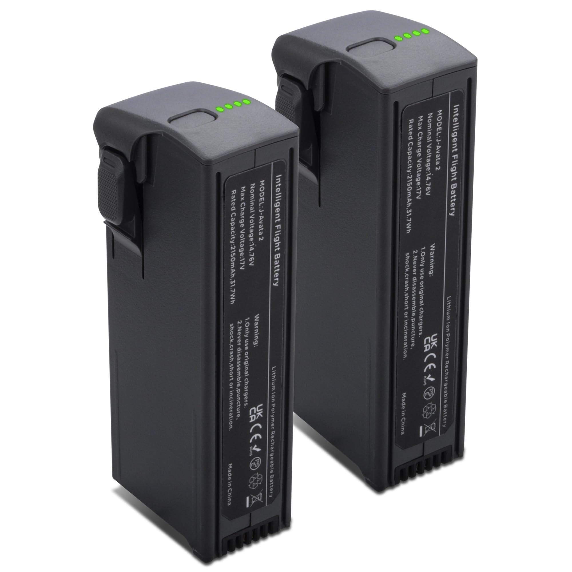SUGUBU 2-Pack Avata2 Intelligent Flight Replacement Battery Compatible with DJI Avata 2 Drone, Upgraded Rechargeable Battery with 2150mAh 14.76V,