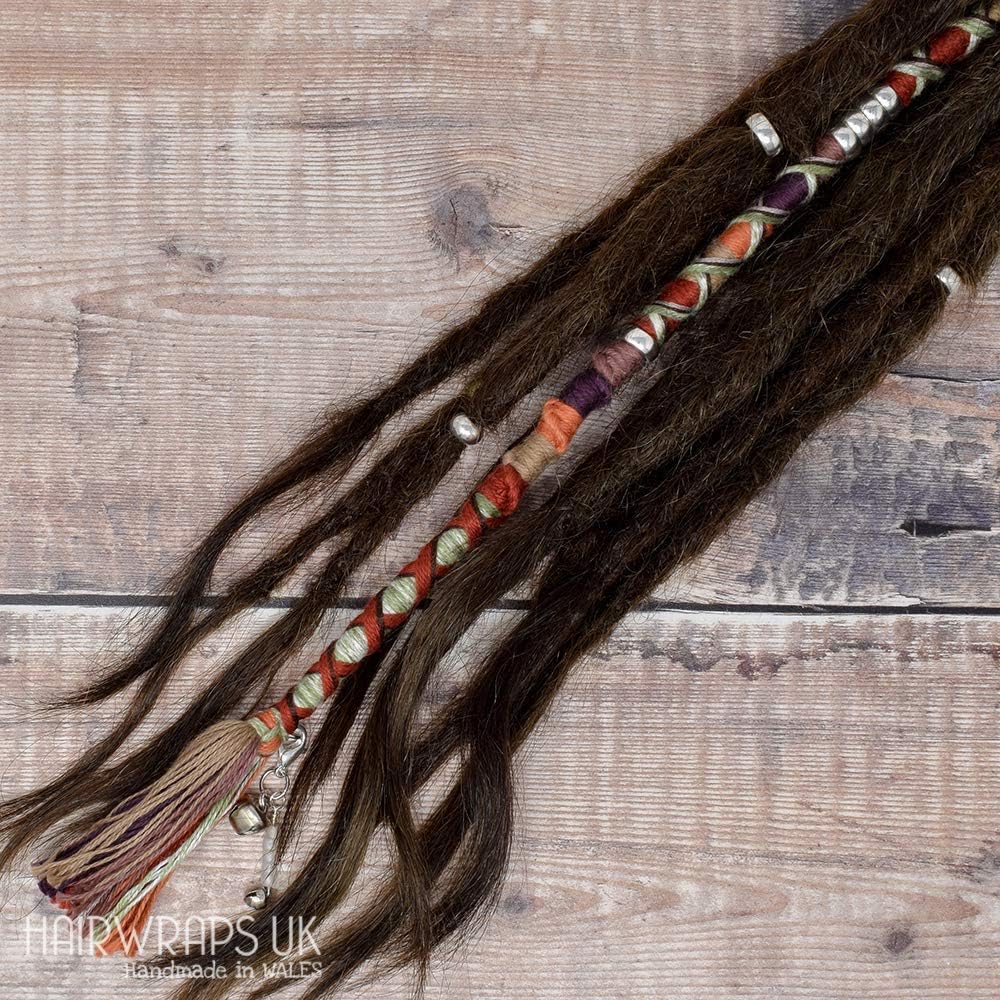 Cotton Hair Wrap for Dreads or Loose Hair, Vegan Dread Wrap, Plastic-Free Laux Loc, Thick Dreadlock Wrap, Chunky Accent Loc, CINNAMON MOON - Hairwraps UK