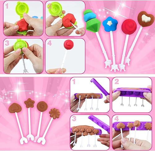 Miniatura 3 de Dear Deer Juego de dulces y pasteles para niños, 41 piezas de herramientas de comida para jugar, accesorios de masa, paquete a granel, juego de